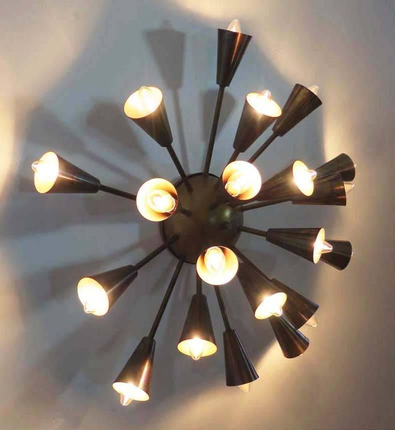 Exceptional Four Sputnik Sconces or Ceiling, Italy, 1950s In Excellent Condition In Budapest, HU