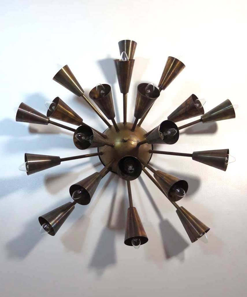 Außergewöhnliche vier Sputnik-Wandleuchter oder Deckenleuchter, Italien, 1950er Jahre 1