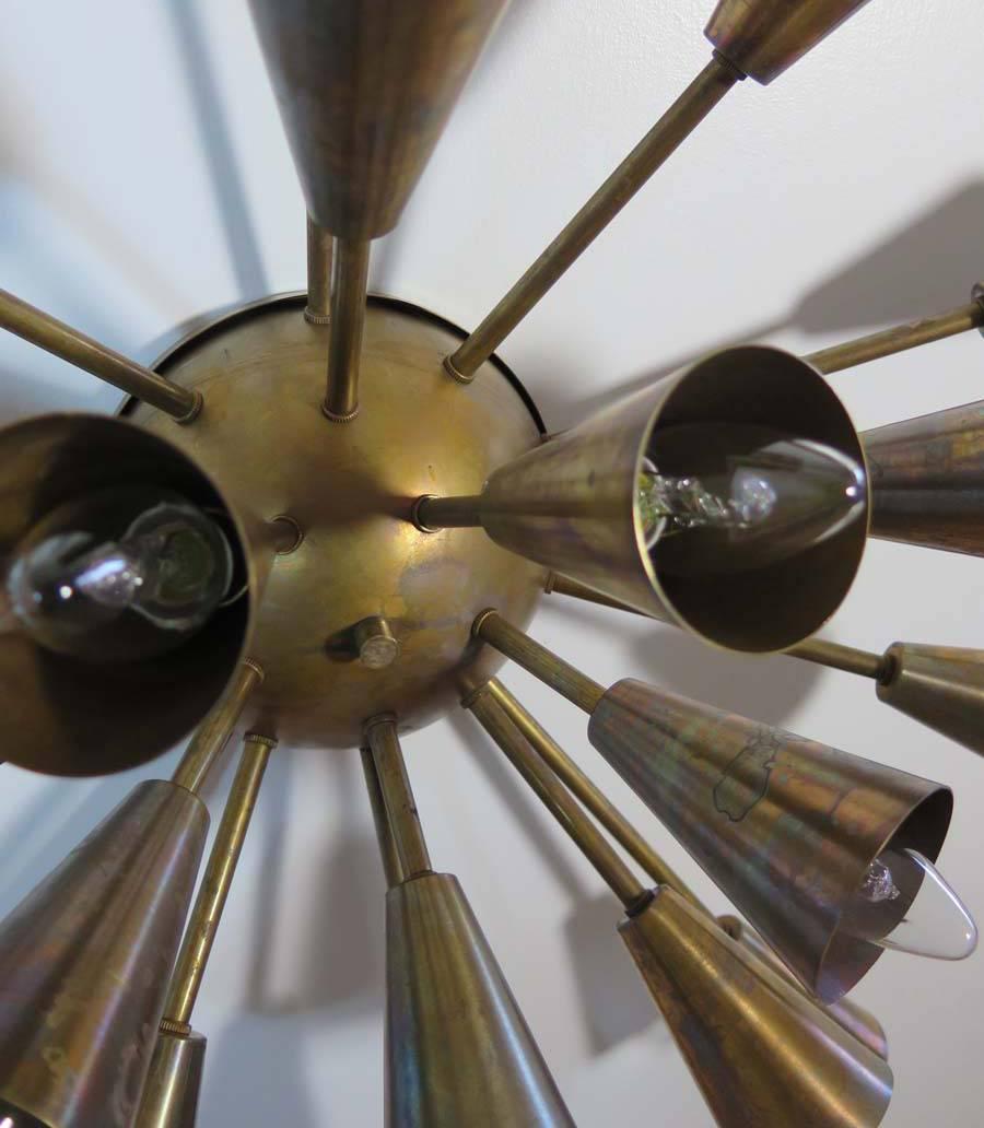 Außergewöhnliche vier Sputnik-Wandleuchter oder Deckenleuchter, Italien, 1950er Jahre 3