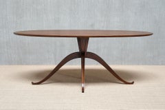 Exceptionnelle table de salle à manger ovale en noyer attribuée à Franco Buzzi, Italie, années 1940