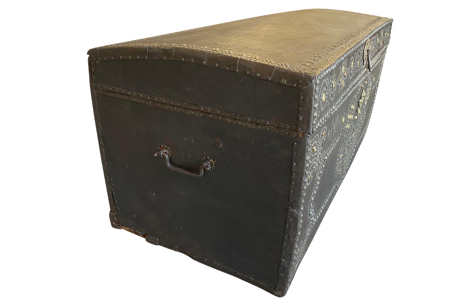 18th Century and Earlier Exceptional French 17th Century Marriage Trunk For Sale