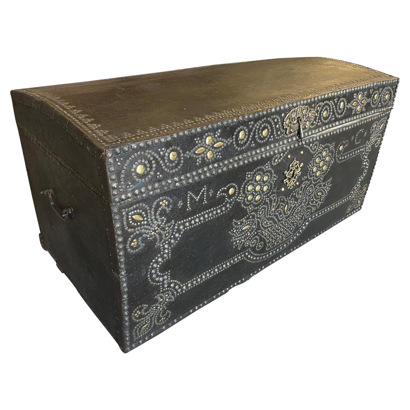 Exceptional French 17th Century Marriage Trunk For Sale