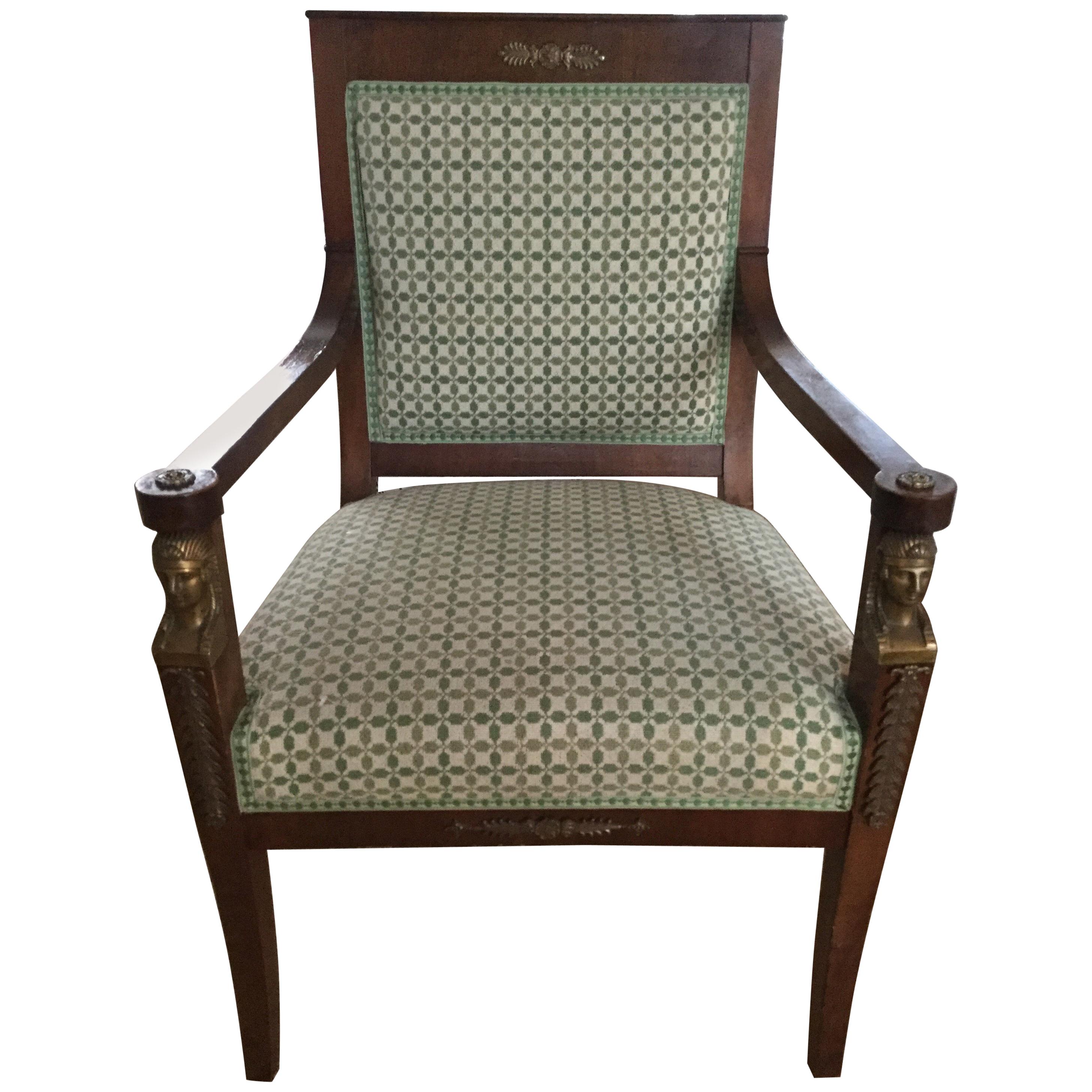Exceptional French 19th Century Empire Armchair