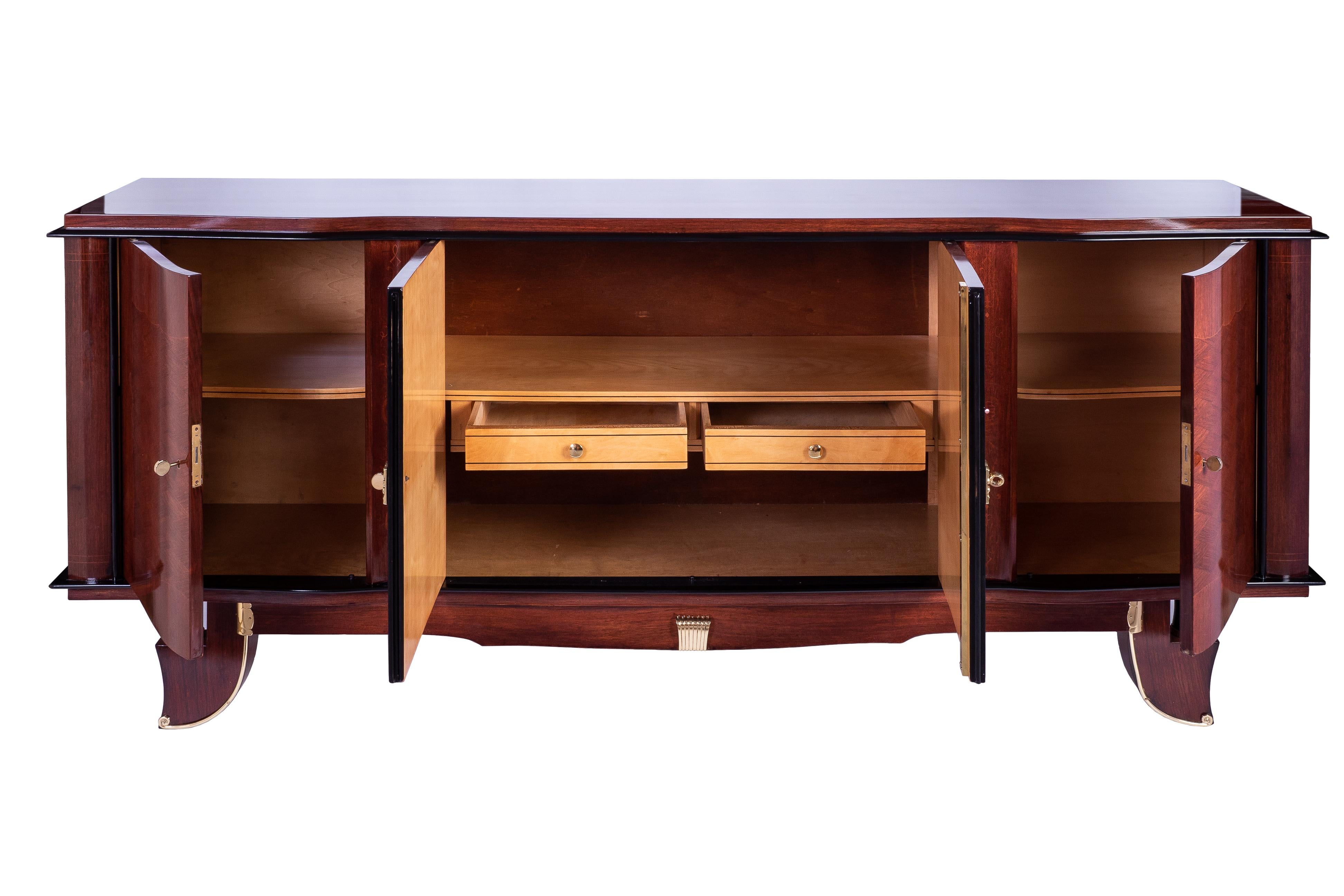 Exceptional French Art Deco Buffet by J. Leleu In Good Condition For Sale In Kingston, NY