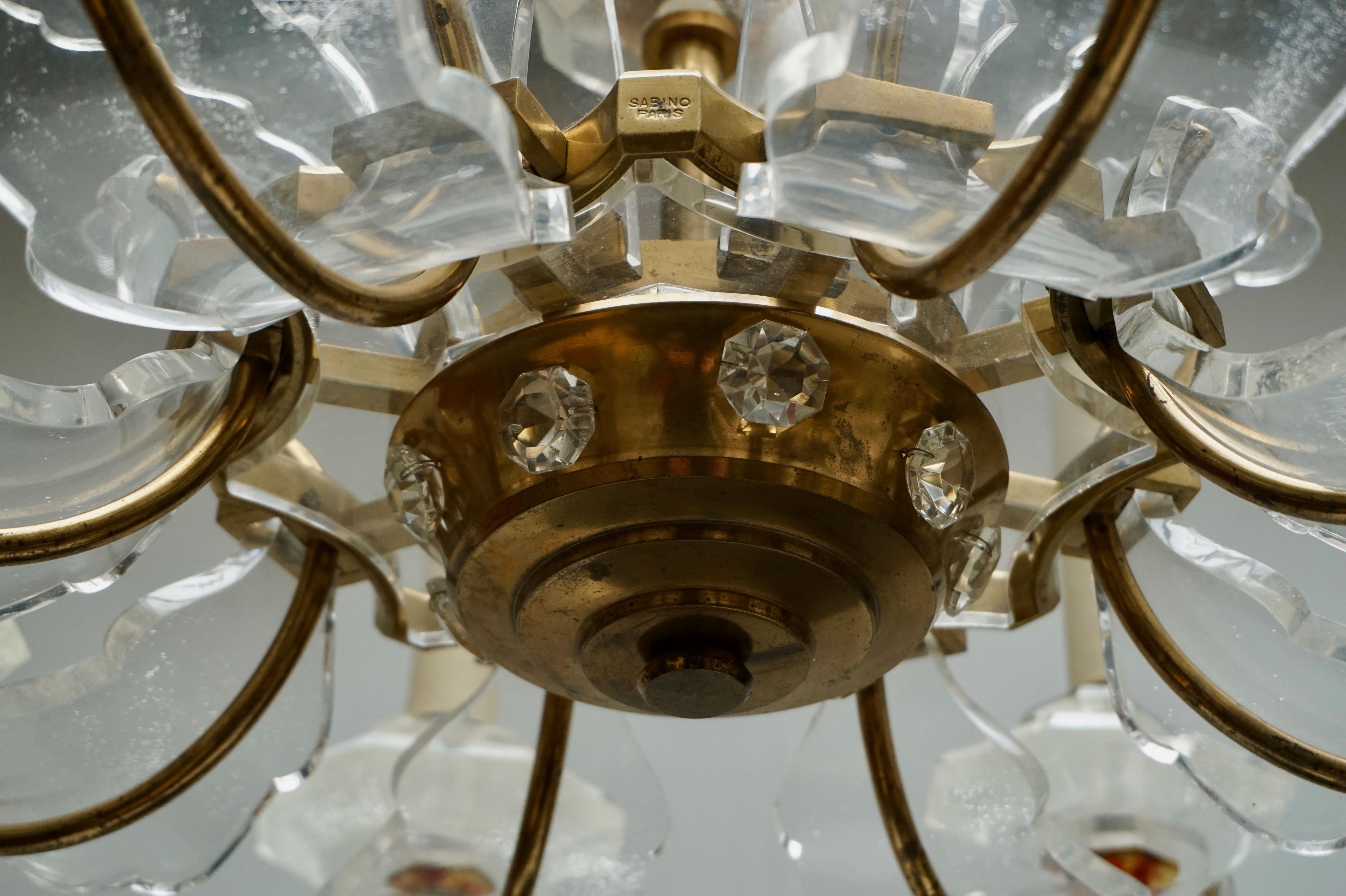 Exceptional French Art Deco Chandelier by Ernest Sabino 7