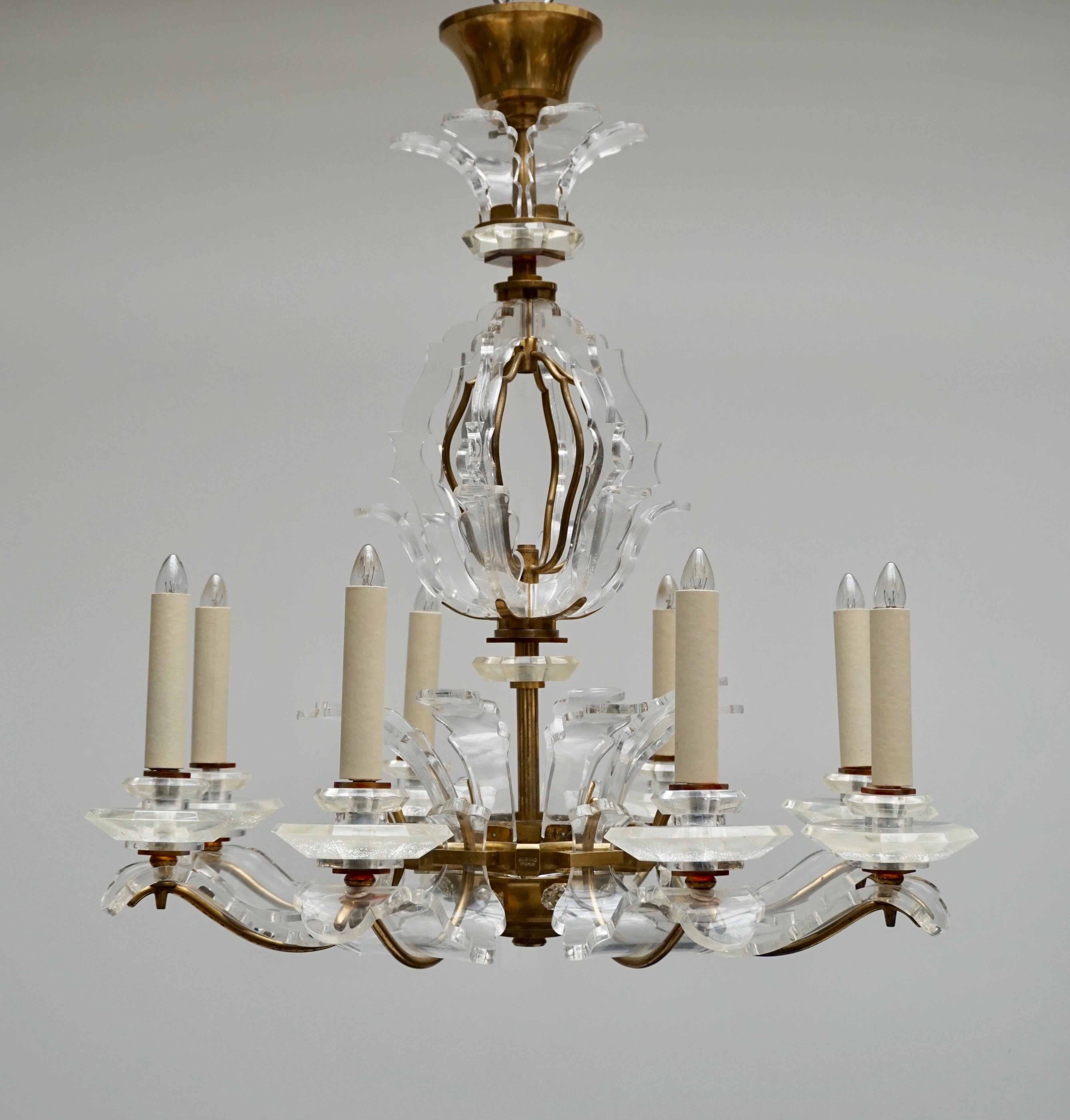 Exceptional French Art Deco Chandelier by Ernest Sabino In Good Condition In Antwerp, BE