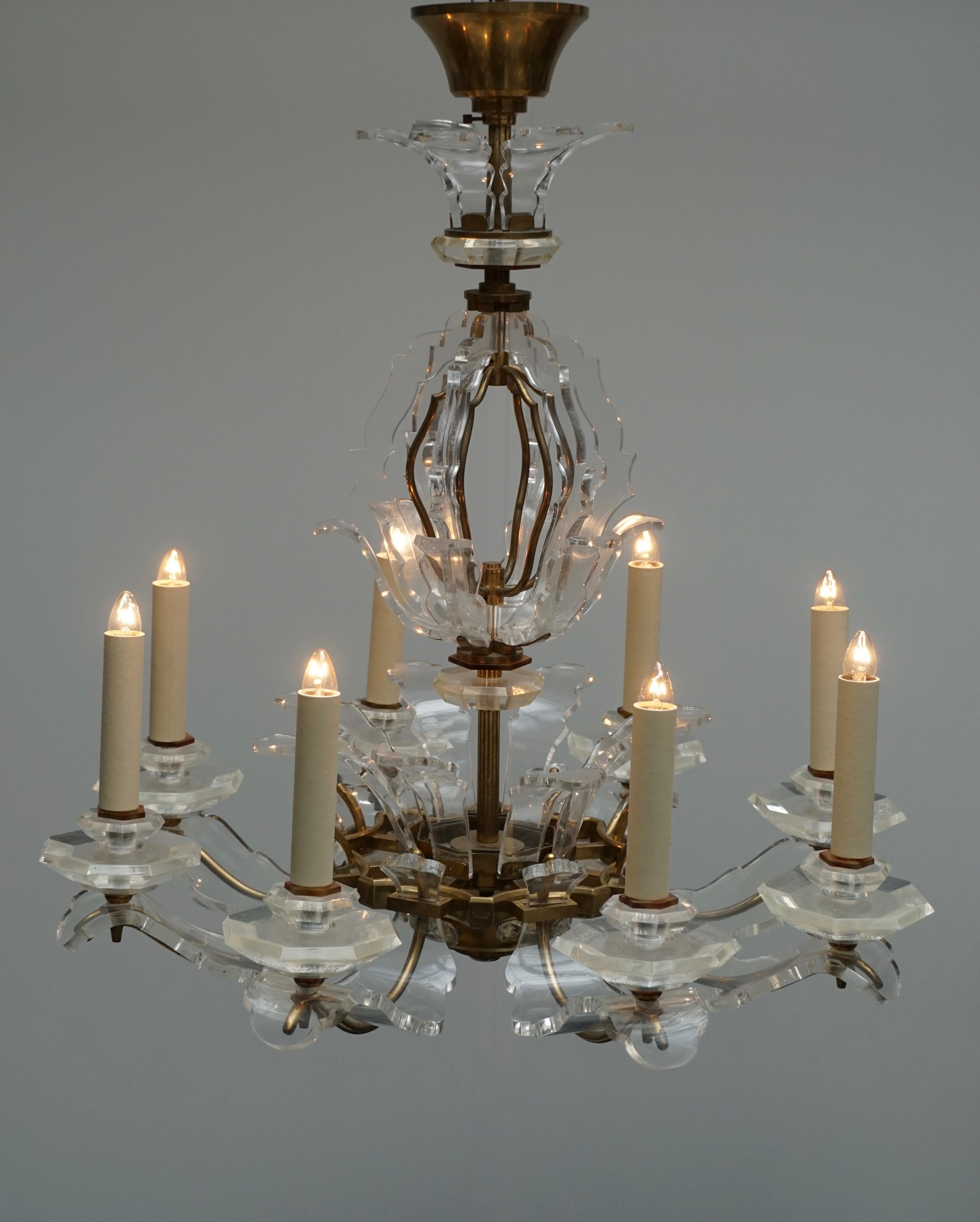 20th Century Exceptional French Art Deco Chandelier by Ernest Sabino