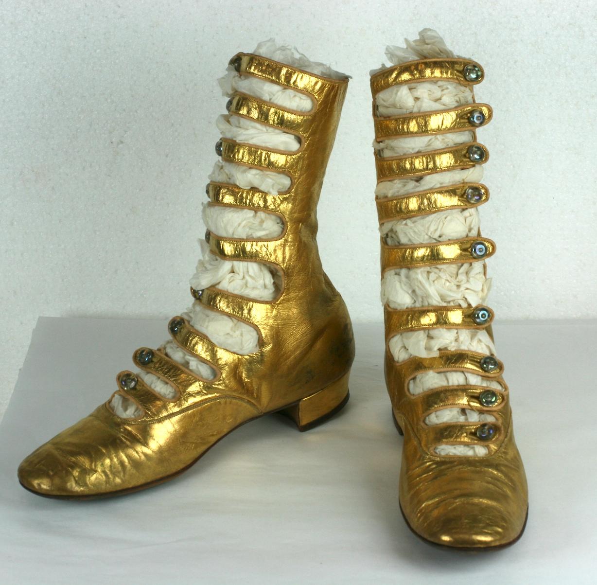 gold kid shoes