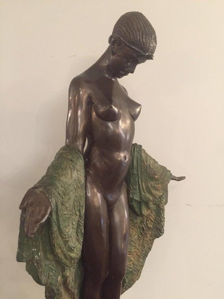 Exceptionnel bronze Art Déco français J.E Descomps, 1925 en vente 2