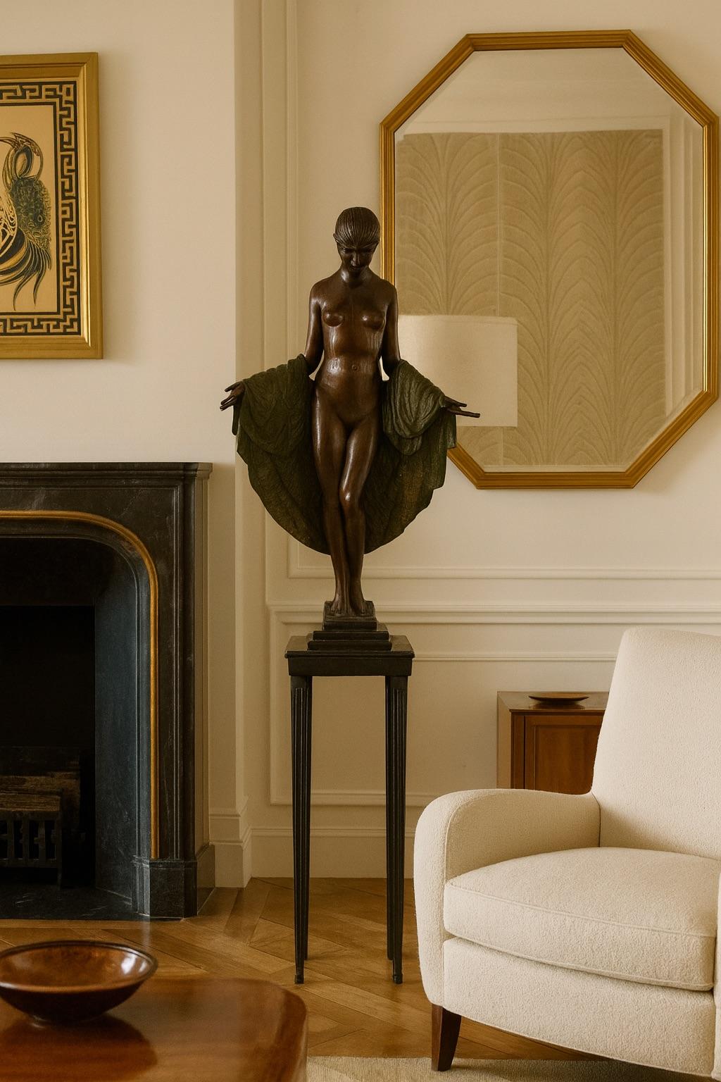 Eccezionale bronzo francese Art Deco J.E Descomps, 1925 in vendita 11