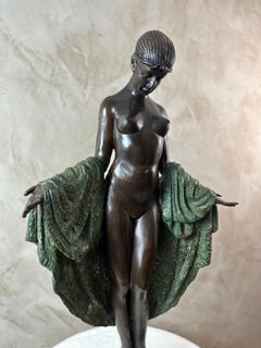 Exceptional French Art Deco J.E Descomps Bronz, 1925s
