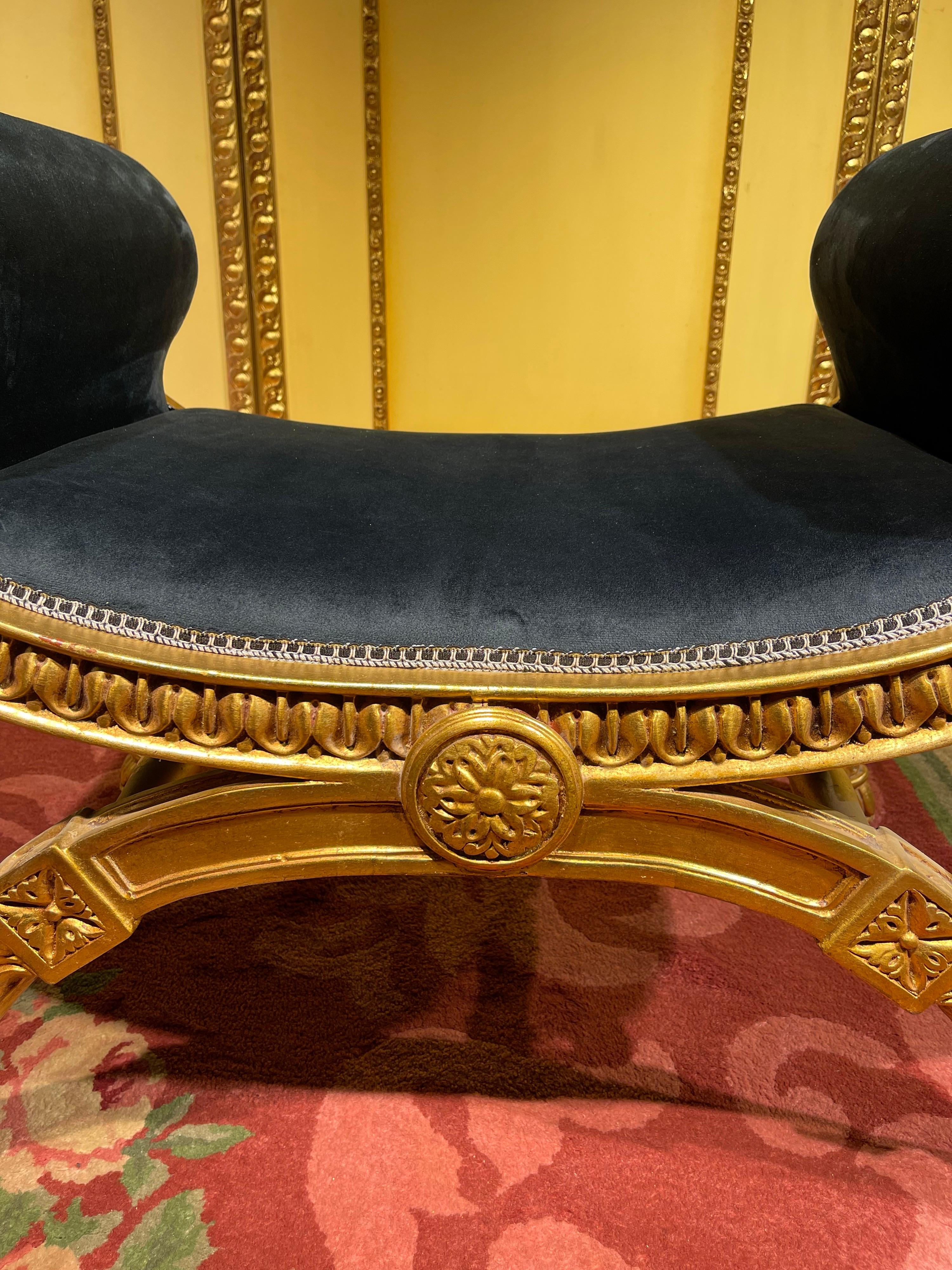 Exceptional French Bench, Stool, Gondola in Empire For Sale 8