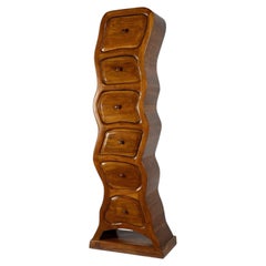 Exceptional French Brutalist Sculptural Tallboy Chest
