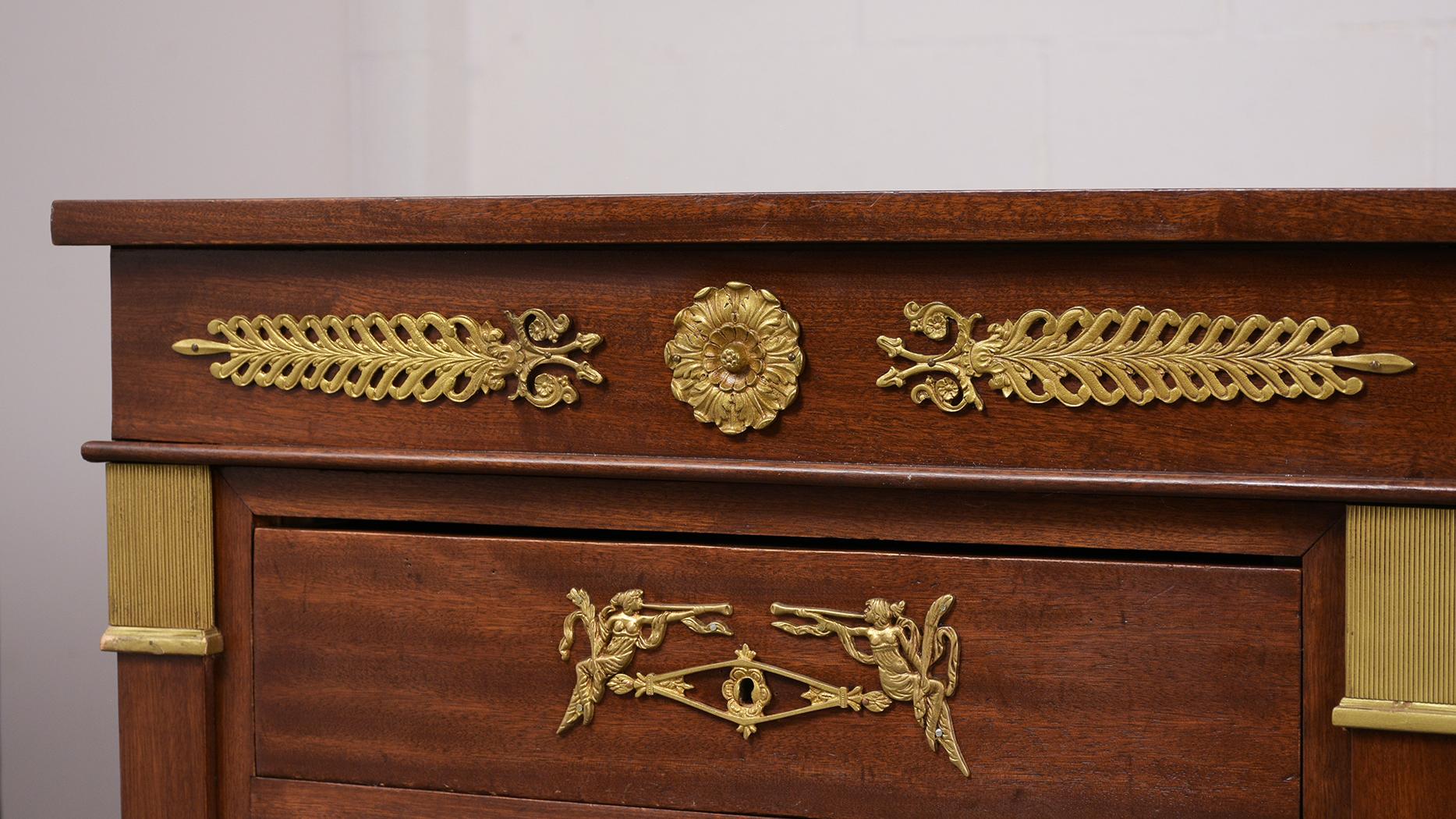 French Double Pedestal Empire Style Desk, circa 1950s 1