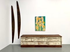 Exceptional french draper’s cabinet in pine, circa 1900