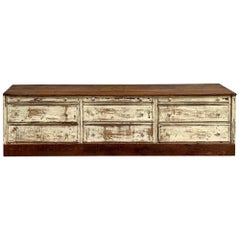 Exceptional french draper’s cabinet in pine, circa 1900