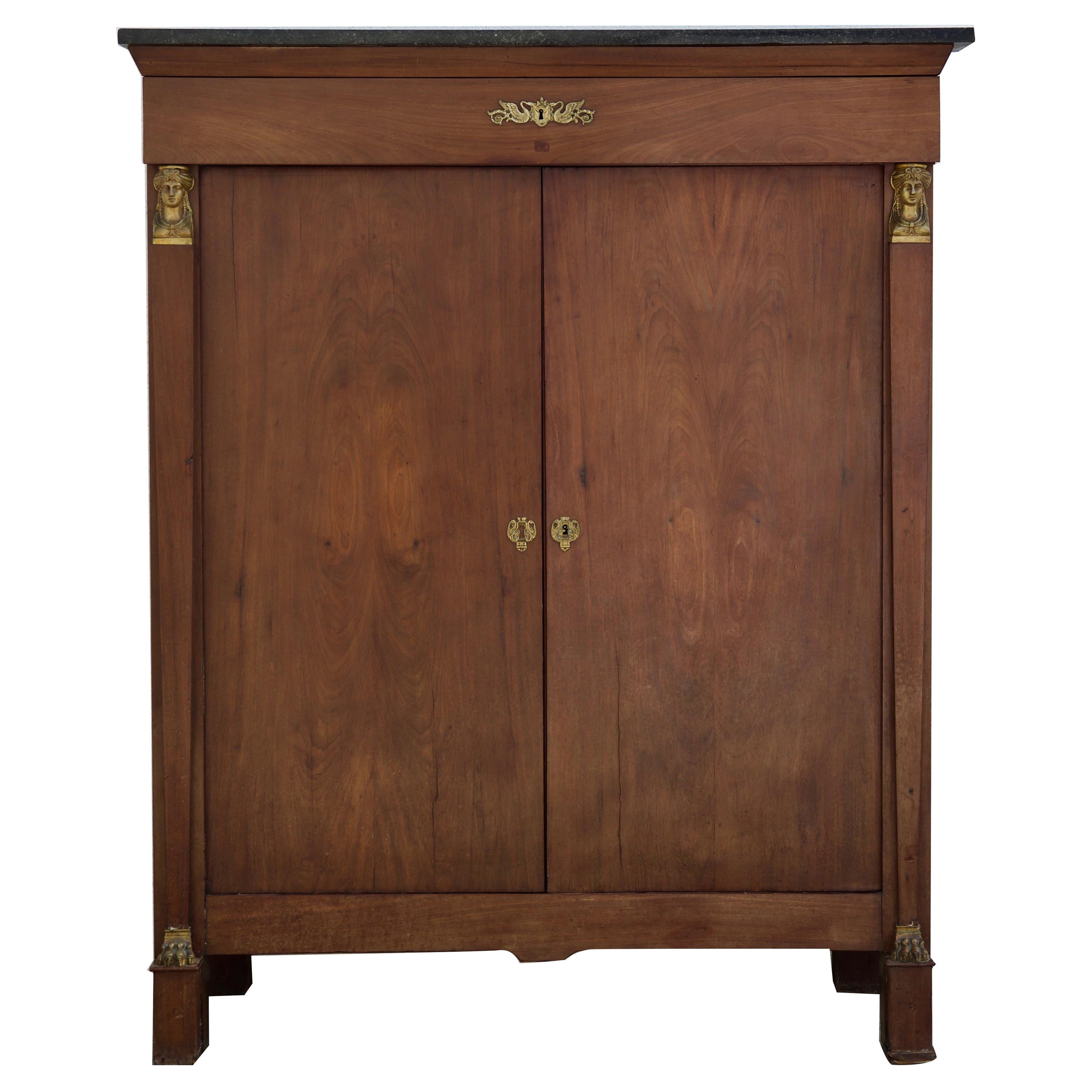 Exceptional French Empire Neoclassical "Retour d'Egypte" Cabinet For Sale