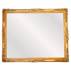 Exceptional French Giltwood Frame Rectangular Shape Hanging Wall Mirror