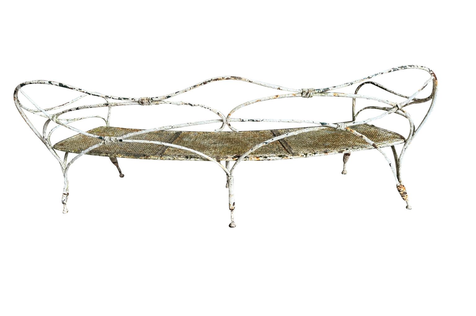 Exceptional French Iron Garden Bench For Sale 8