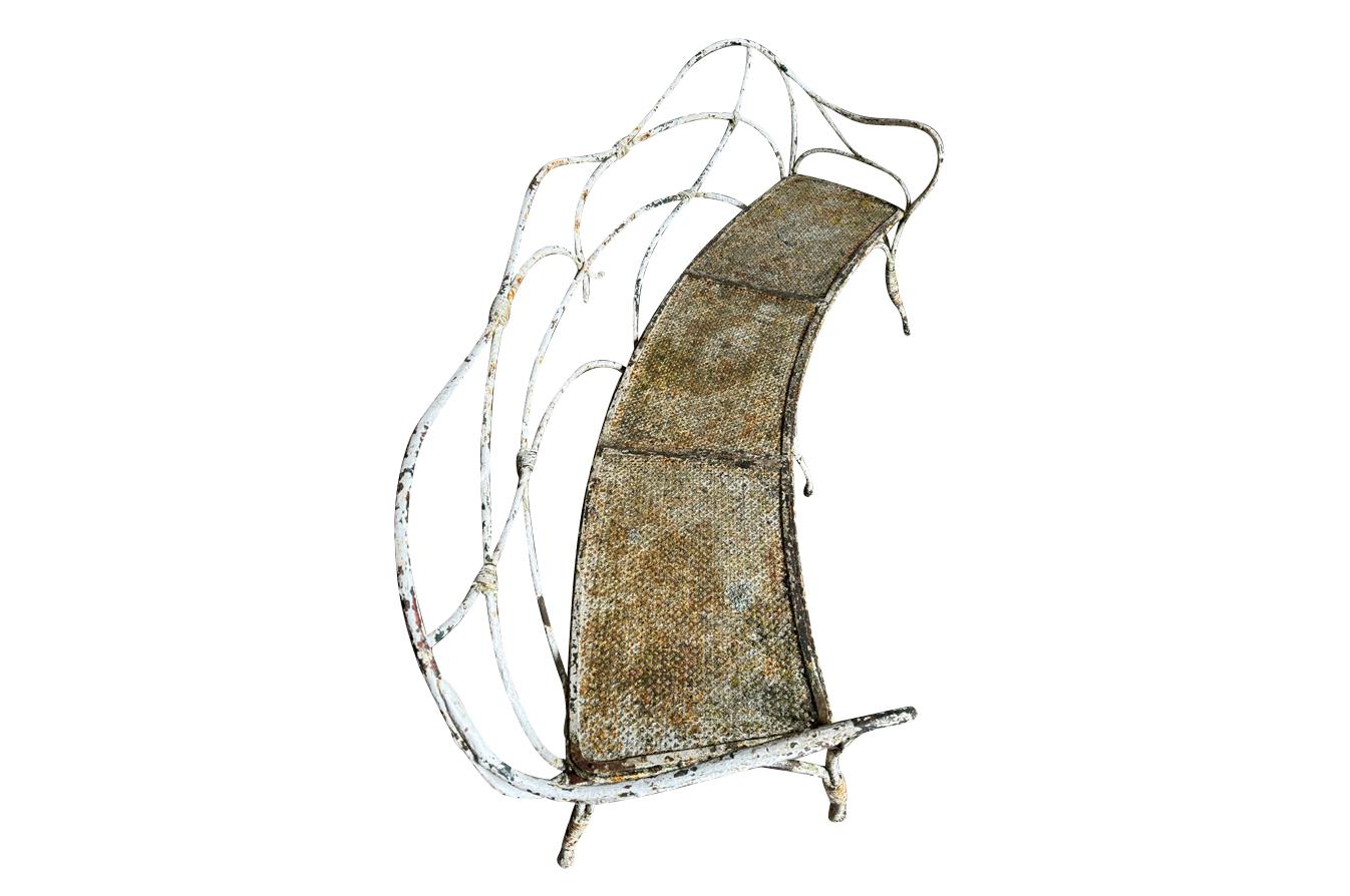 20th Century Exceptional French Iron Garden Bench For Sale