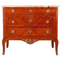 Exceptional French Kingwood Marquetry Commode, c. 1870