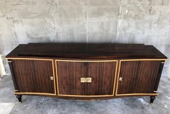 Exceptional French Macassar Ebony Art Deco Sideboard, 1940s