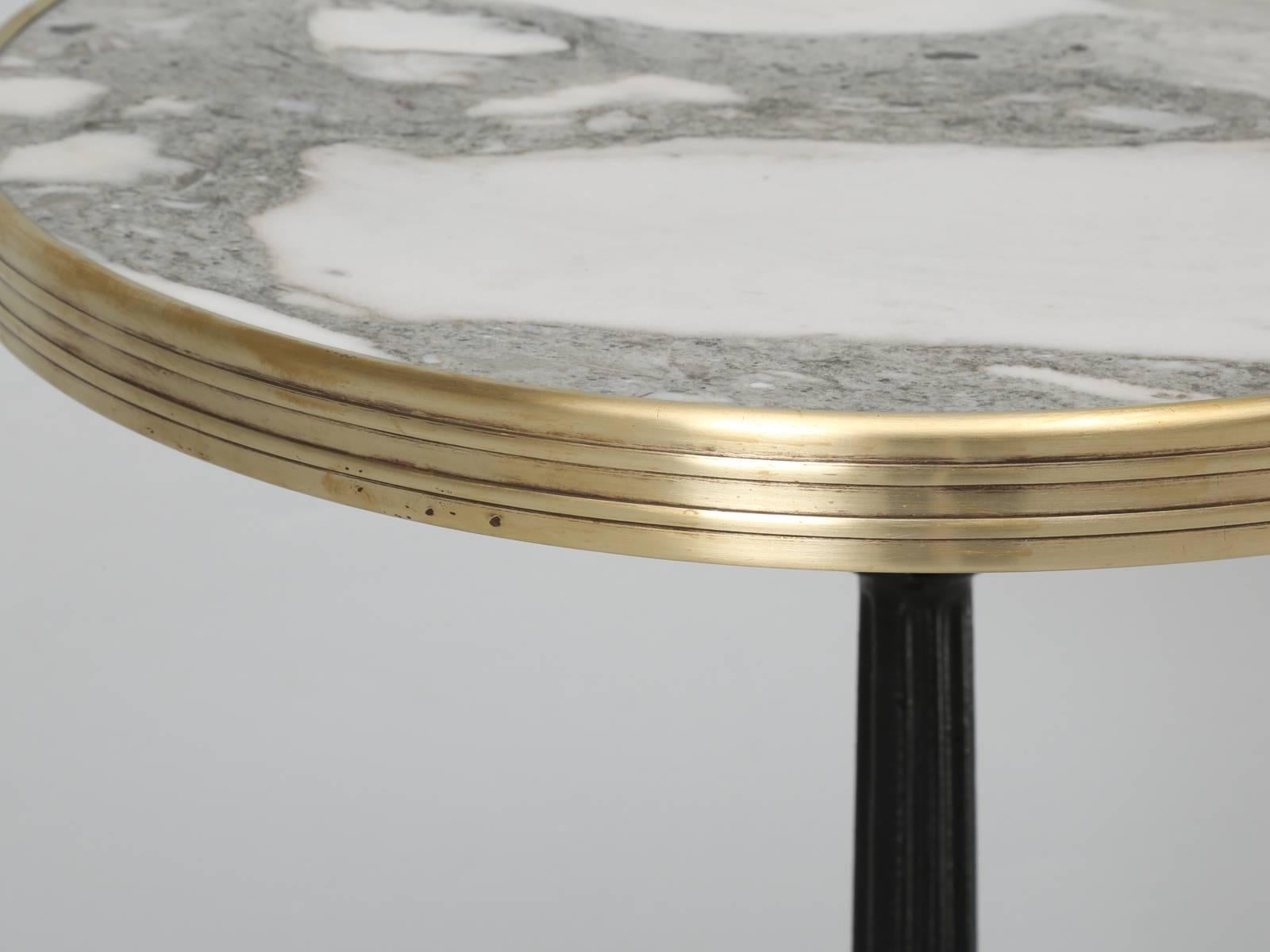 Exceptional French Marble and Brass Bistro Table In Good Condition In Chicago, IL