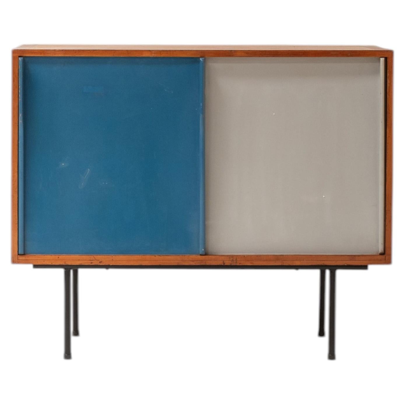 French Mid-Century Modern Cabinet with Sliding Panels, 1950s