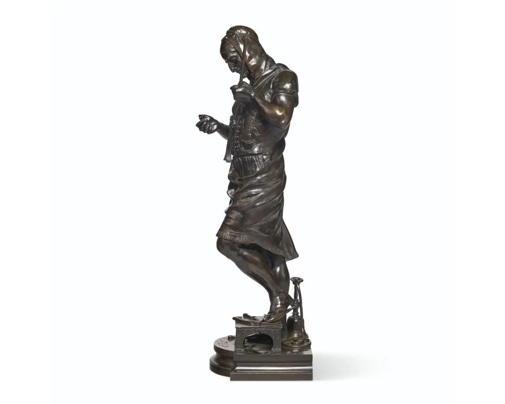 XIXe siècle Exceptionnelle sculpture orientaliste française en bronze « Le Marchand d' Armes Turc »  en vente