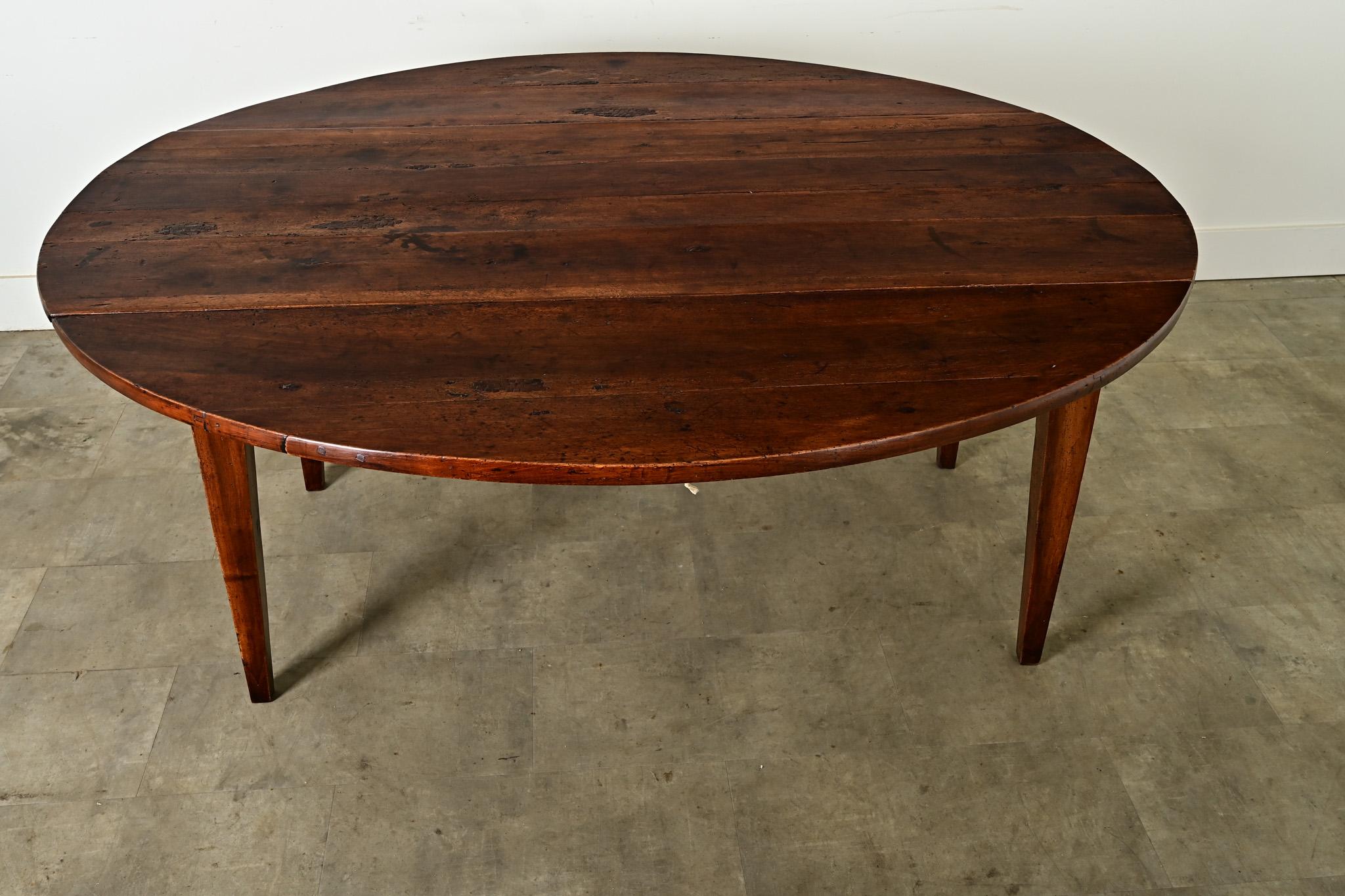 Exceptional French Oval Walnut Drop Leaf Dining Table 3
