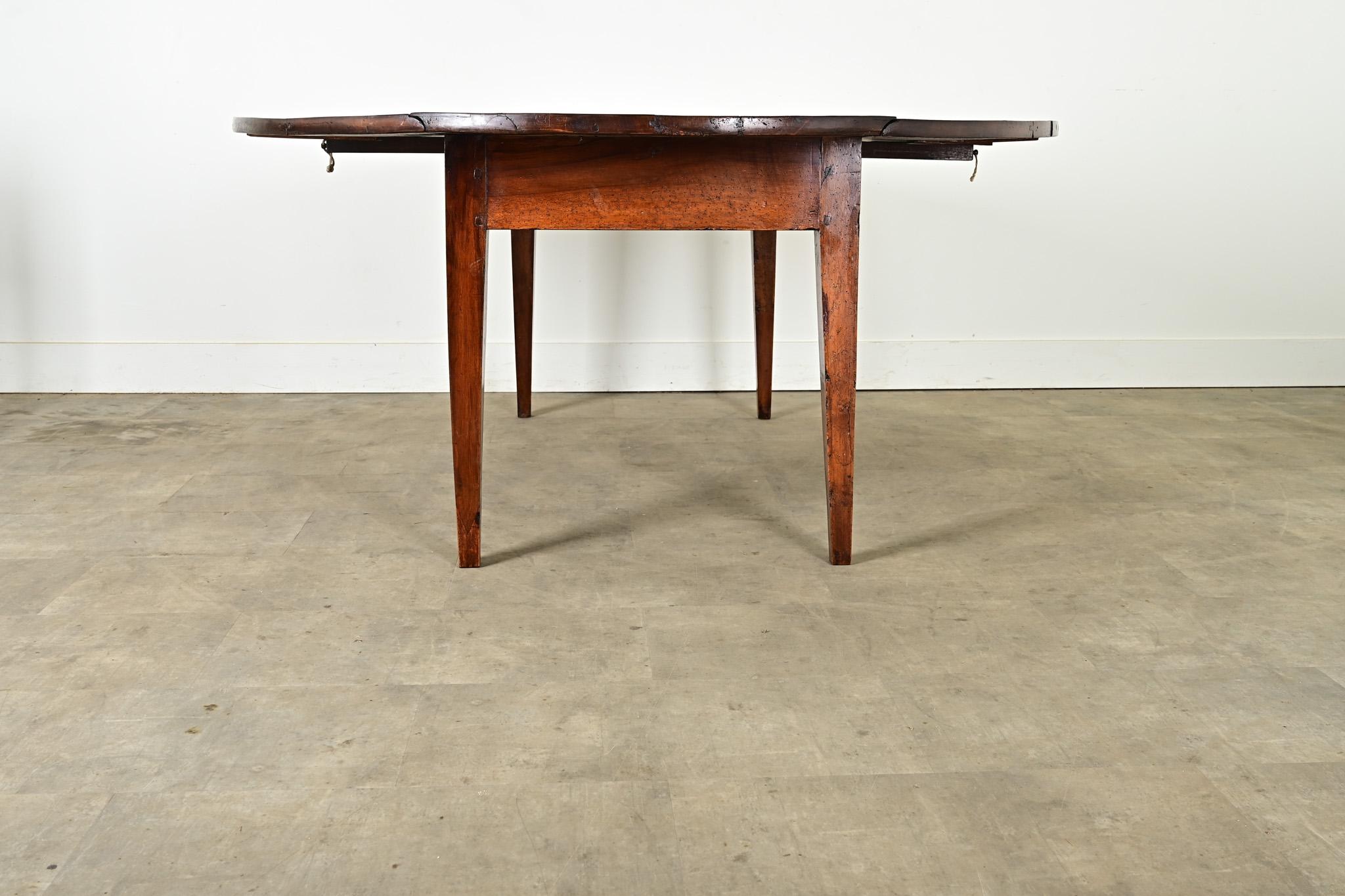 Exceptional French Oval Walnut Drop Leaf Dining Table 6