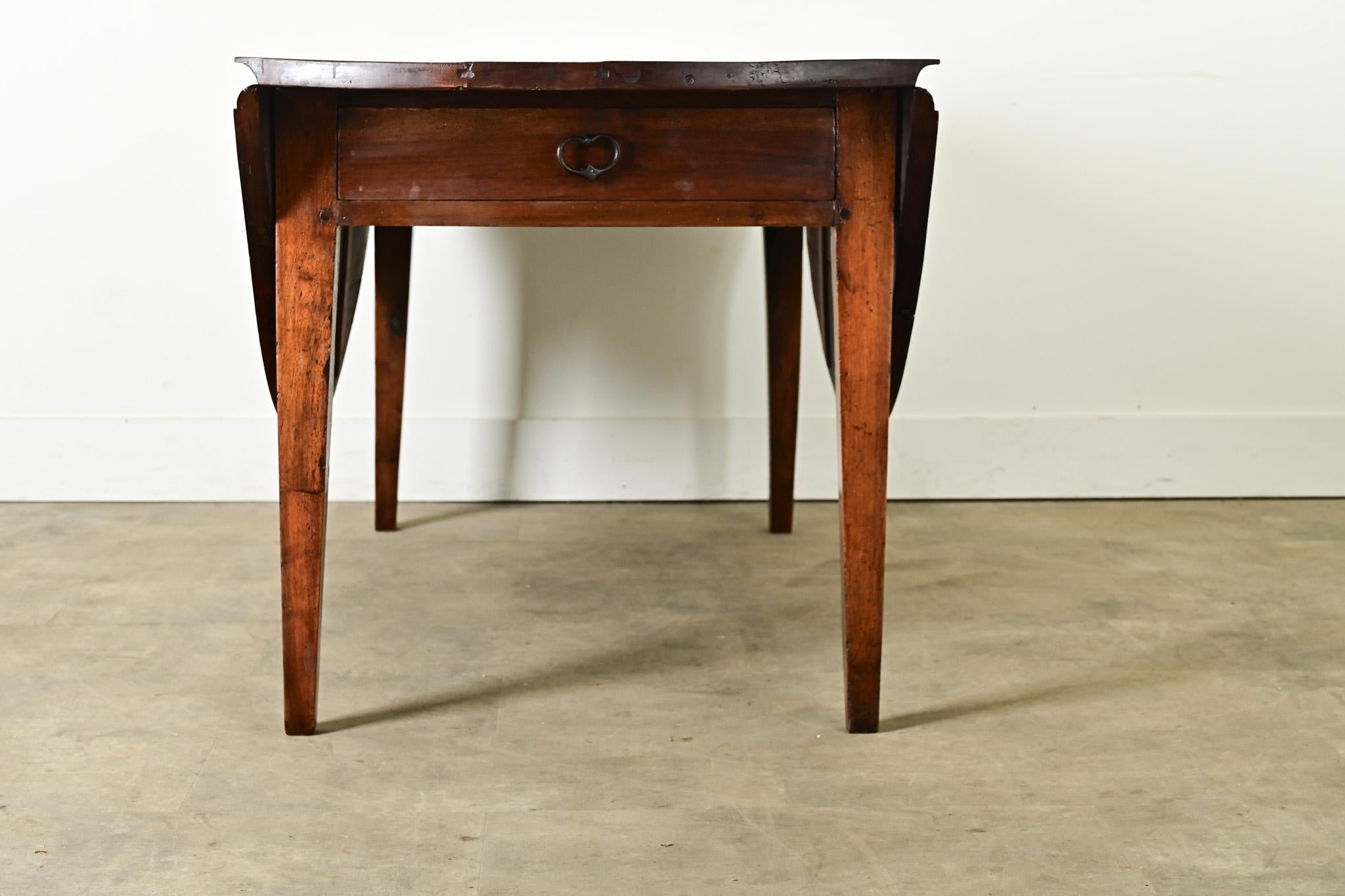 Exceptional French Oval Walnut Drop Leaf Dining Table 10