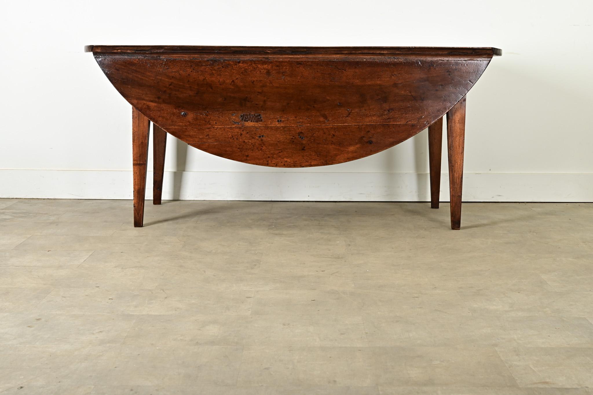 Other Exceptional French Oval Walnut Drop Leaf Dining Table