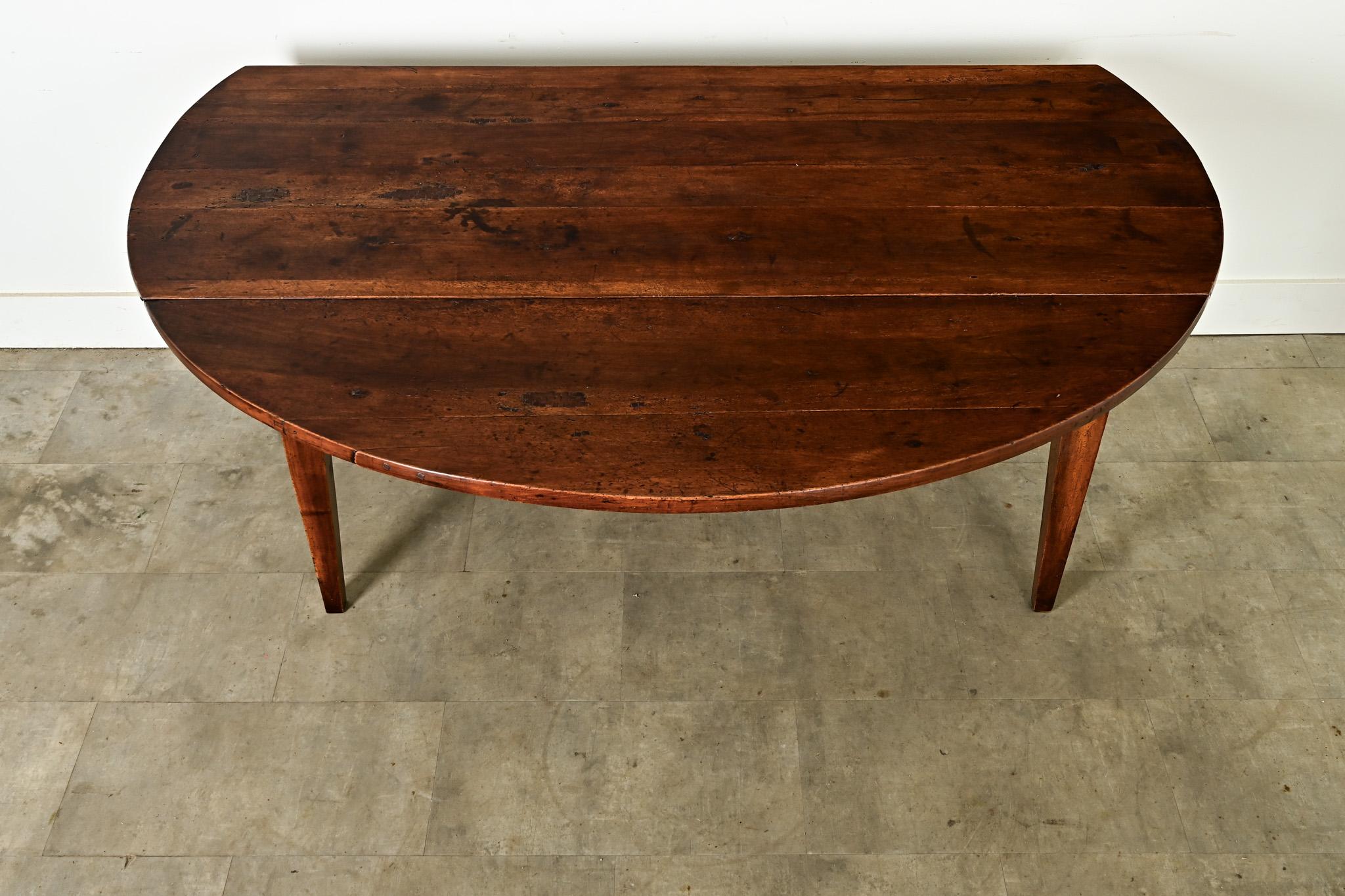 Exceptional French Oval Walnut Drop Leaf Dining Table 1