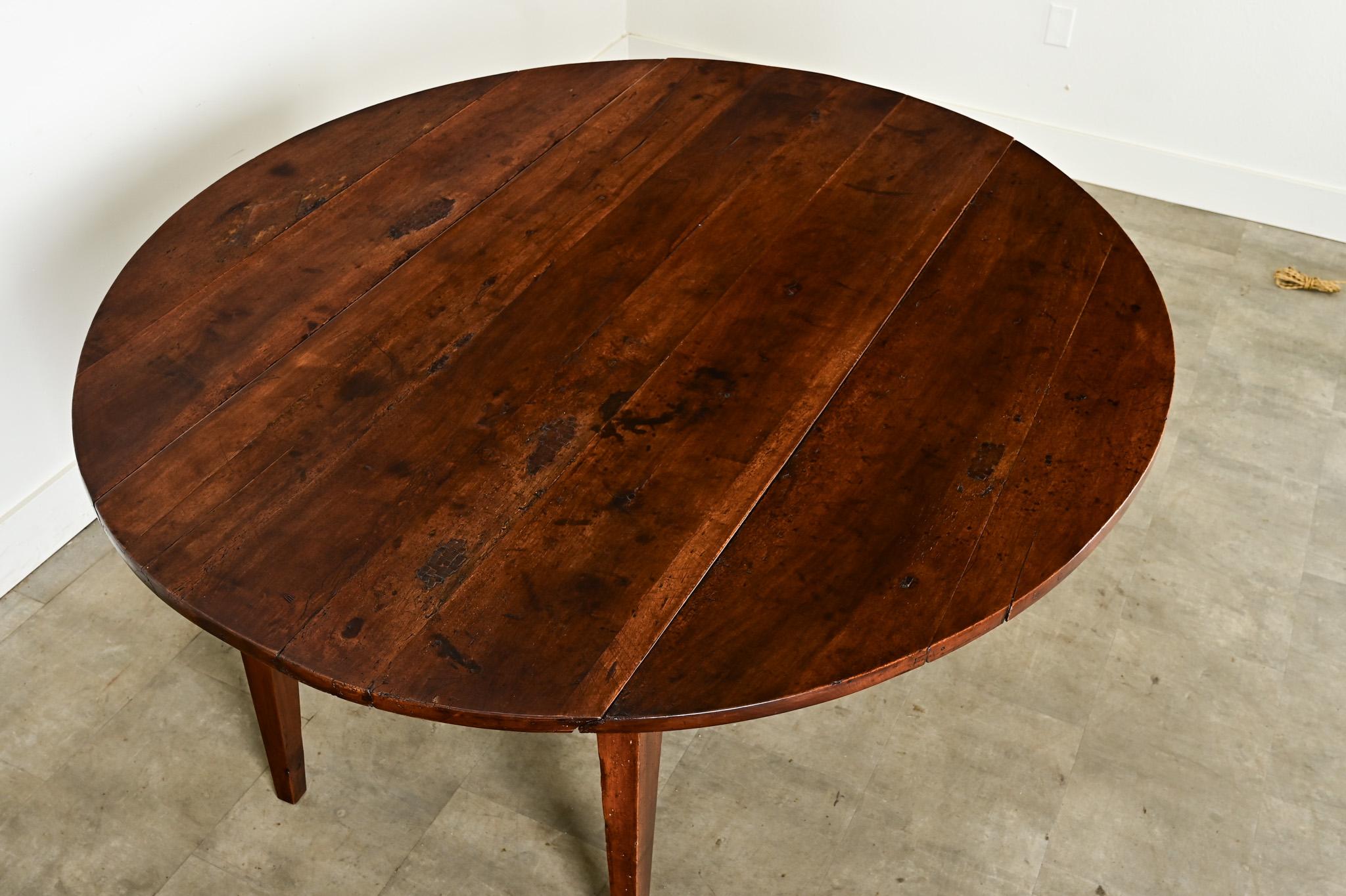 Exceptional French Oval Walnut Drop Leaf Dining Table 2