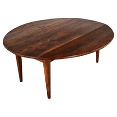 Exceptional French Oval Walnut Drop Leaf Dining Table