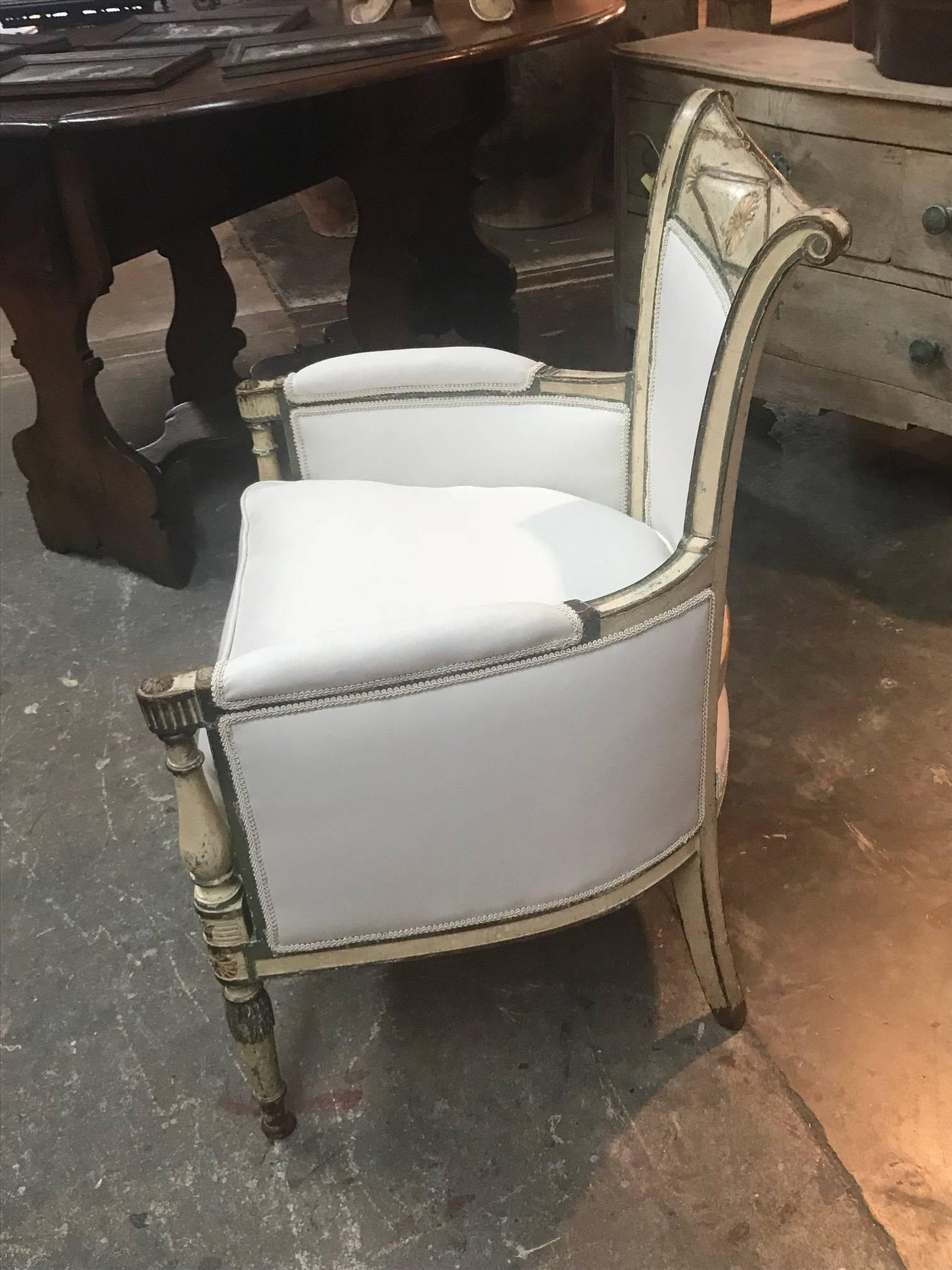 Polychromed Exceptional French Period Directoire Armchair