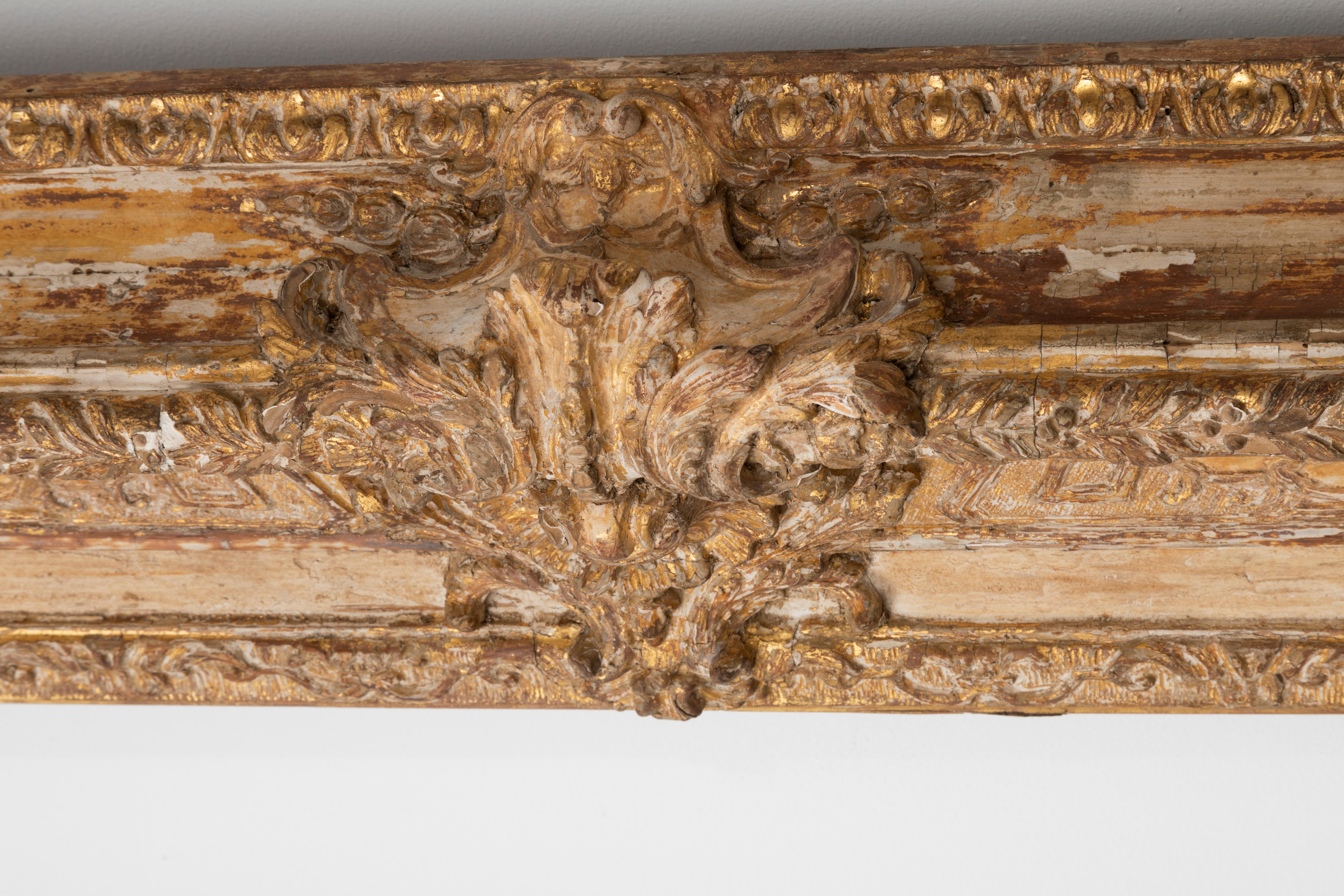 Exceptional French Regence Period Carved and Giltwood Mirror, Frame, France For Sale 2