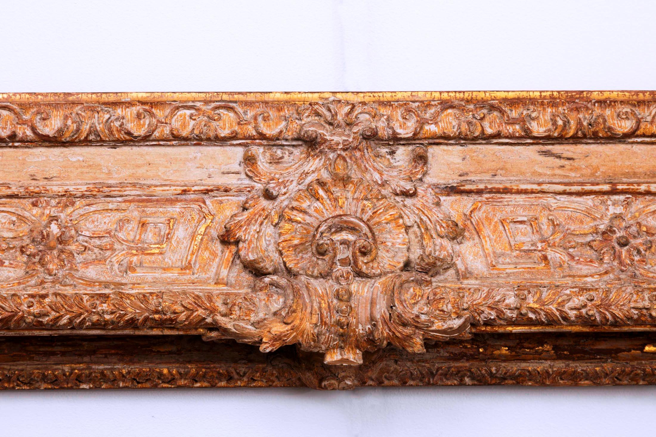 Exceptional French Regence Period Carved and Giltwood Mirror, Frame, France For Sale 3