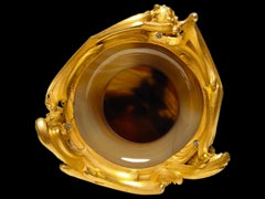 Exceptional French Vase in Gilt Bronze and Agathe 19th Century