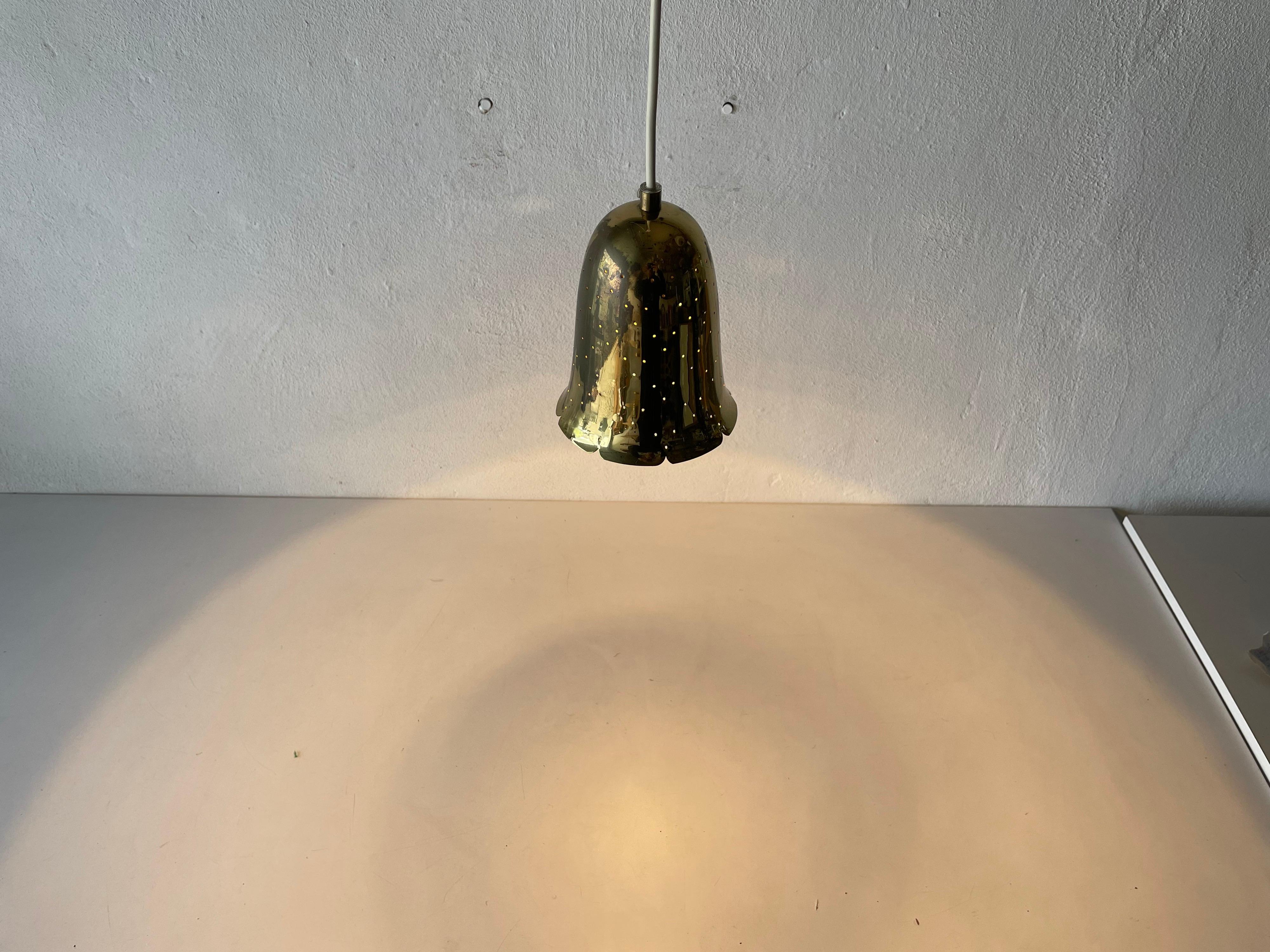 Exceptional Full Brass Pendant Lamp by Boréns Borås, 1950s, Sweden 2