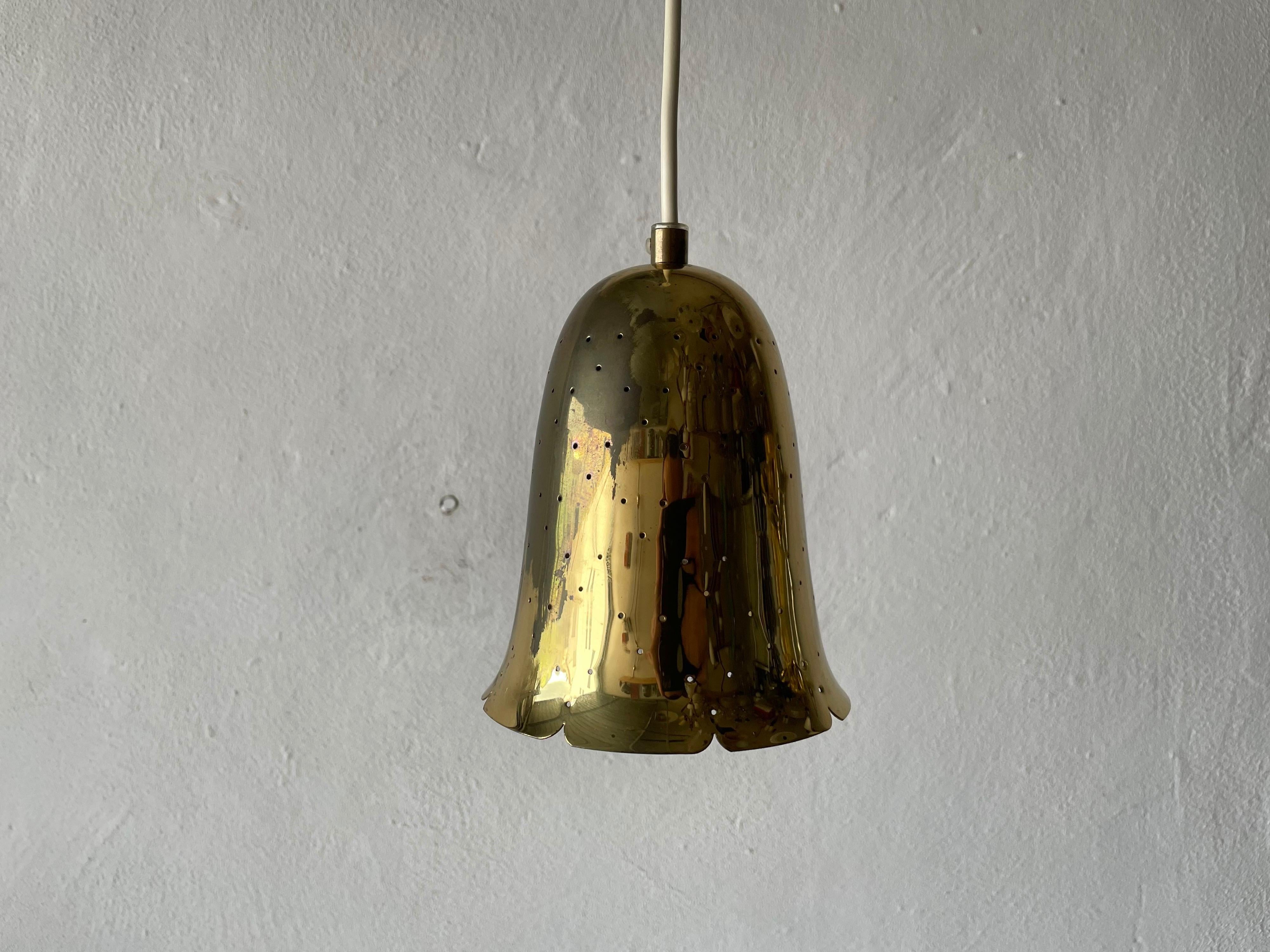 Exceptional Full Brass Pendant Lamp by Boréns Borås, 1950s, Sweden 7