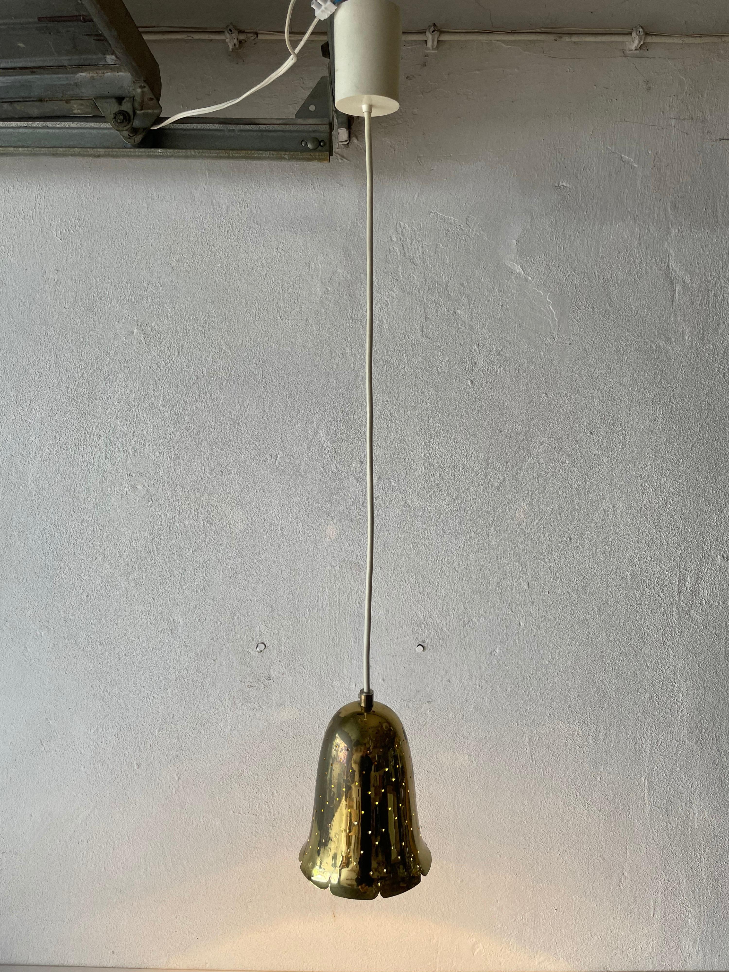 Exceptional Full Brass Pendant Lamp by Boréns Borås, 1950s, Sweden 8