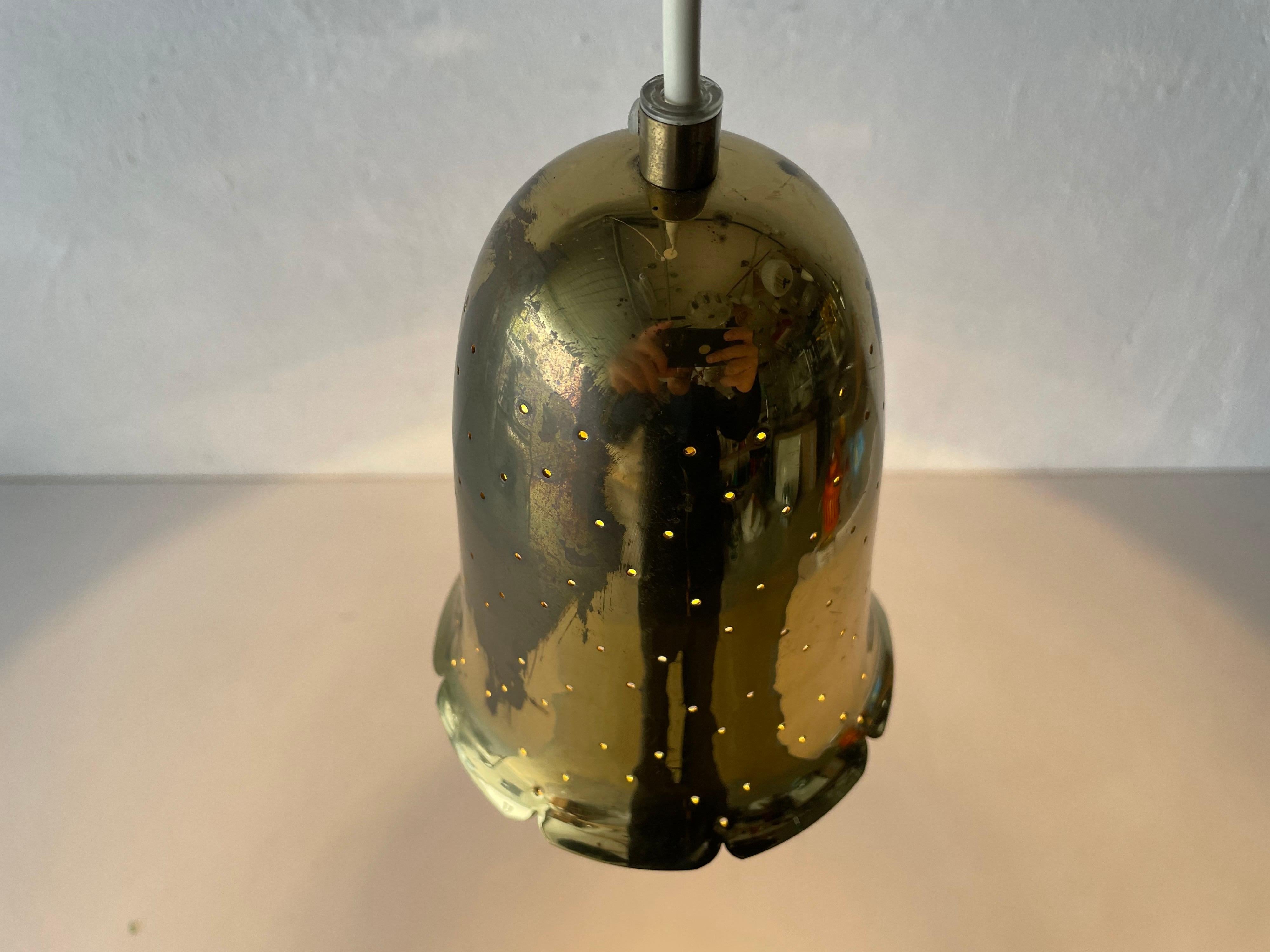 Swedish Exceptional Full Brass Pendant Lamp by Boréns Borås, 1950s, Sweden