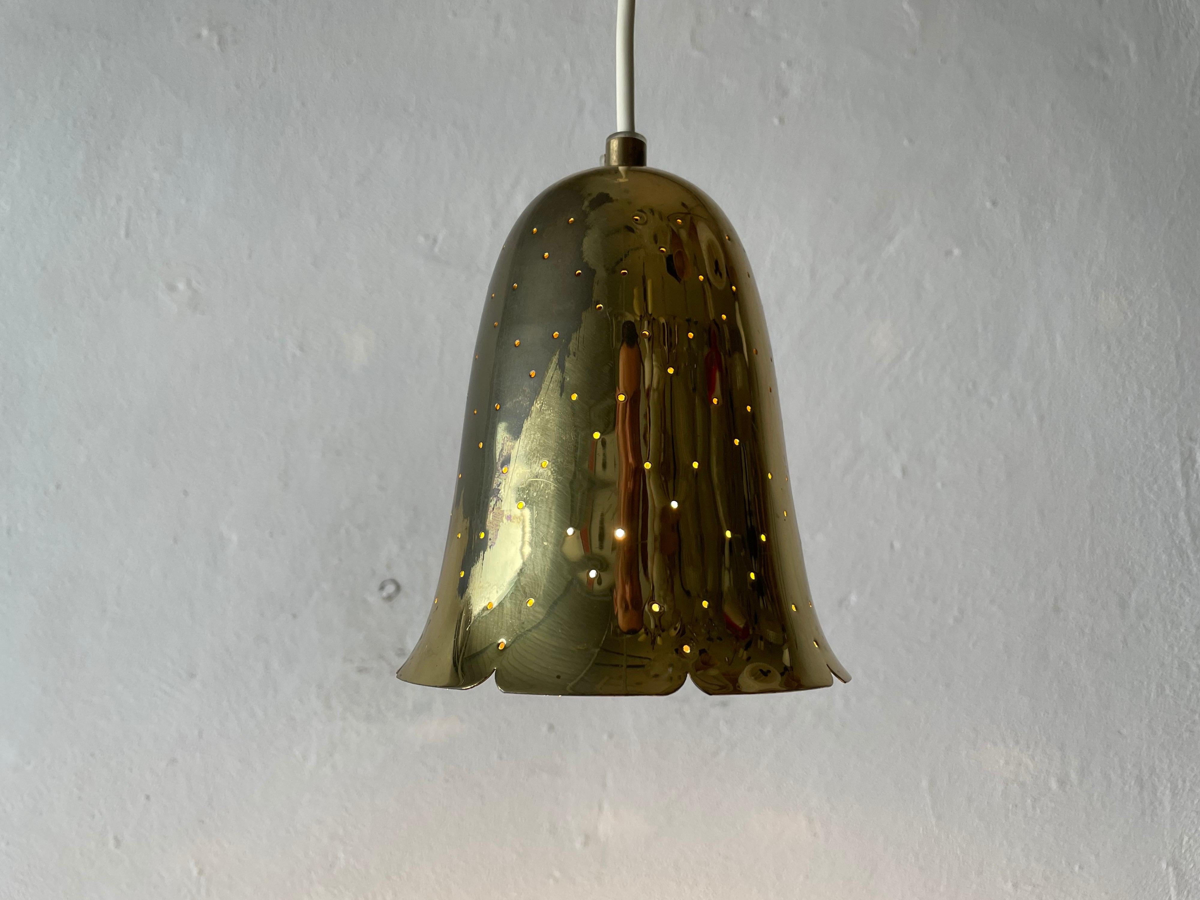 Mid-20th Century Exceptional Full Brass Pendant Lamp by Boréns Borås, 1950s, Sweden