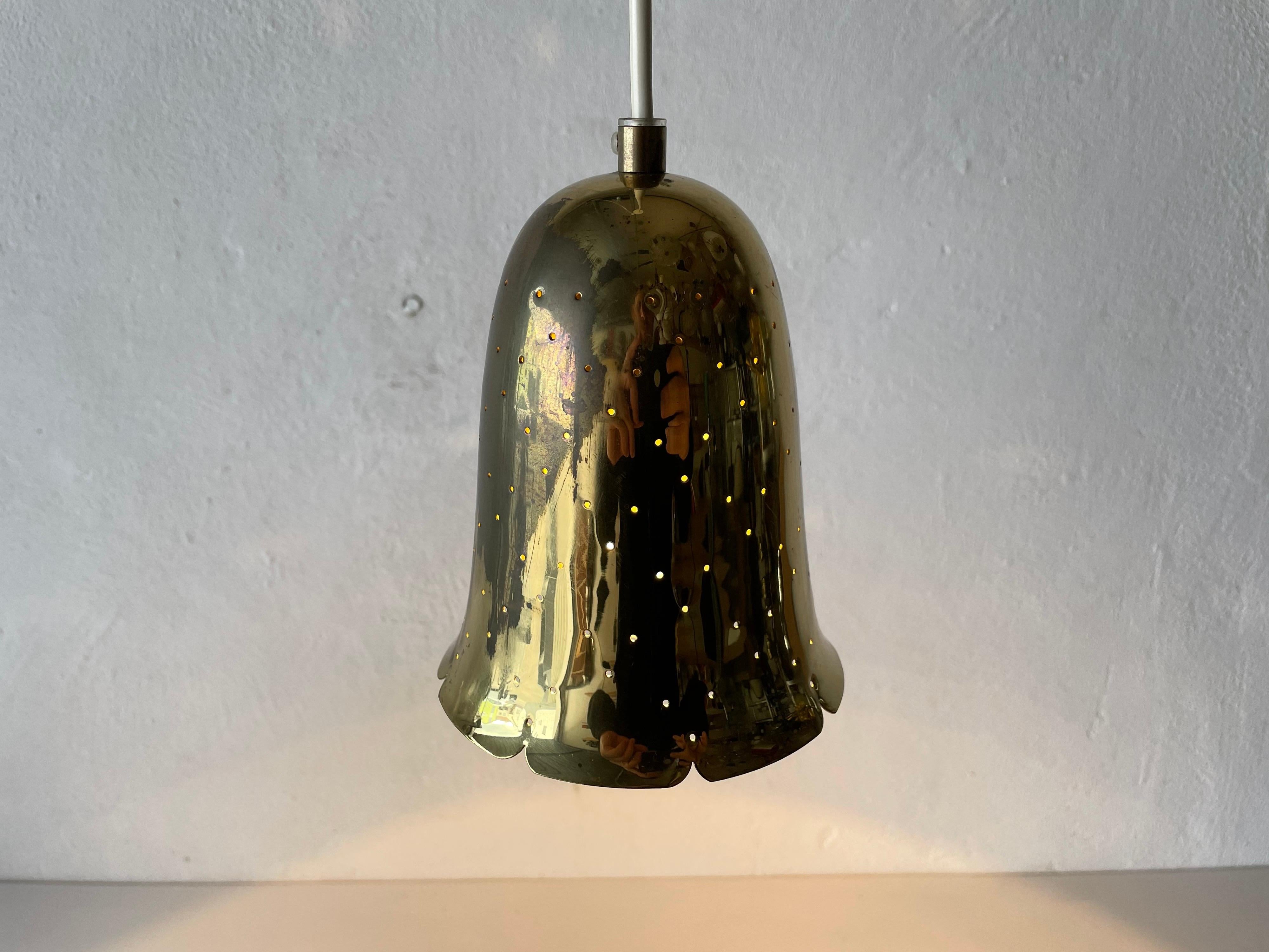 Exceptional Full Brass Pendant Lamp by Boréns Borås, 1950s, Sweden 1