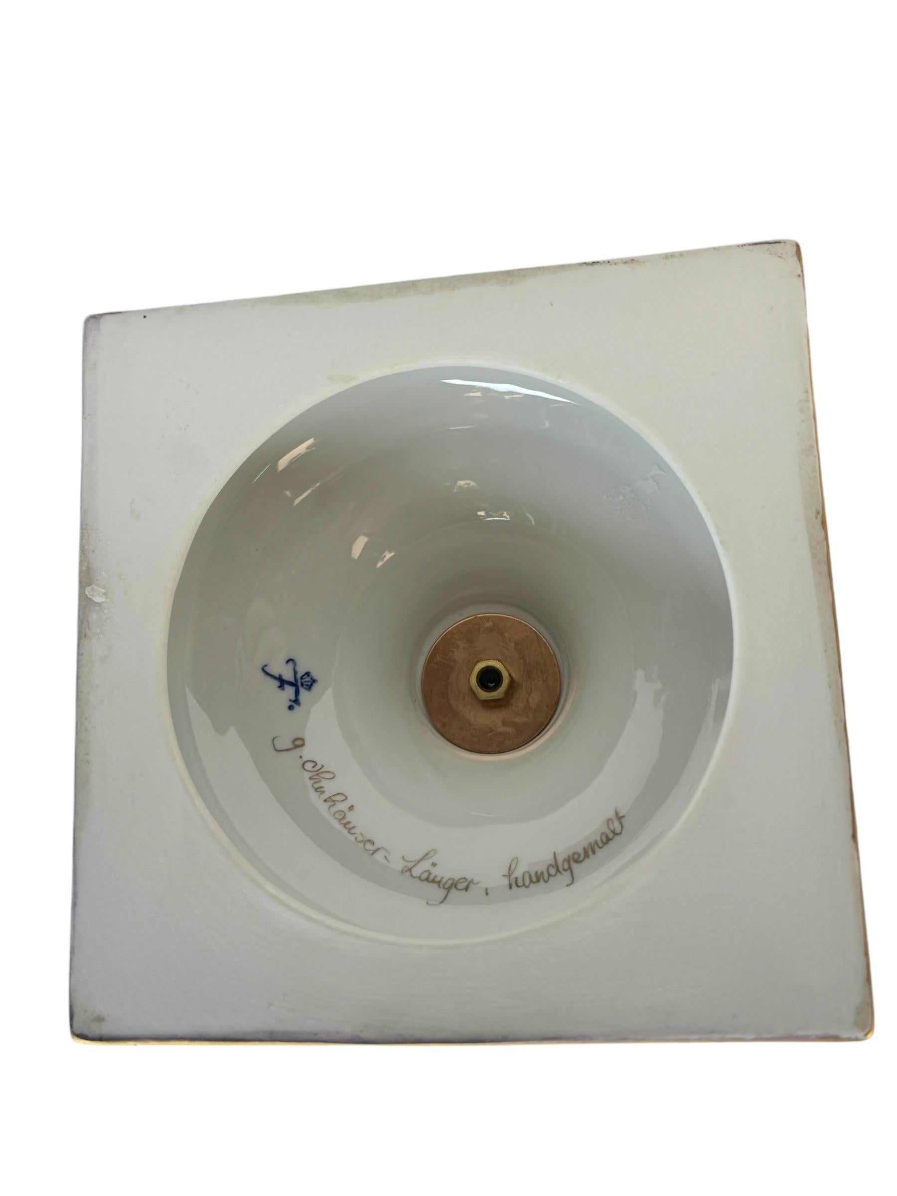 Außergewöhnliche Furstenberg-Vase mit Deckel und Blumenstrauß, Vintage, Deutschland im Angebot 2