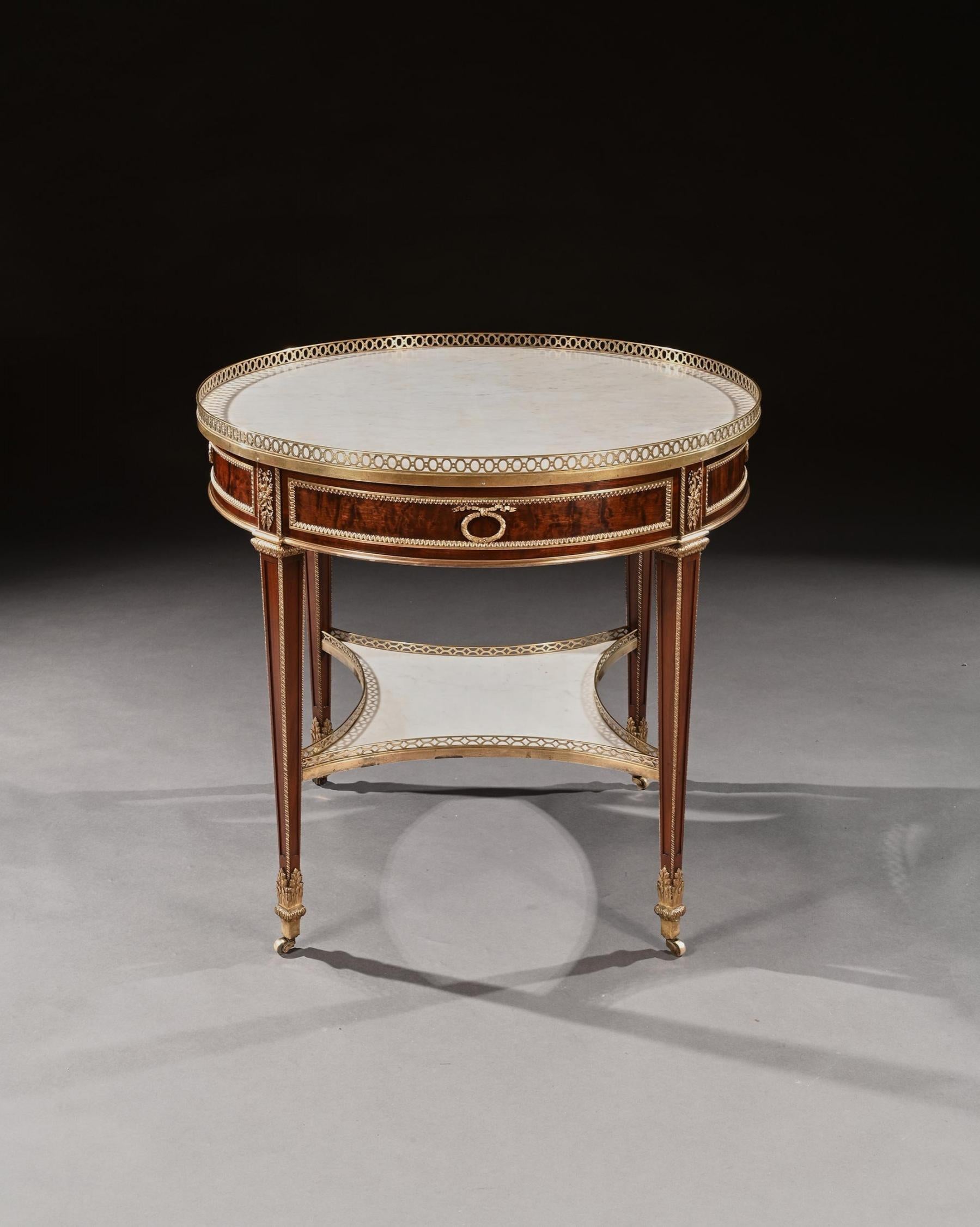 Exceptional G. Durand 19th C. Mahogany & Gilt Bronze Gueridon Bouillotte Table 8
