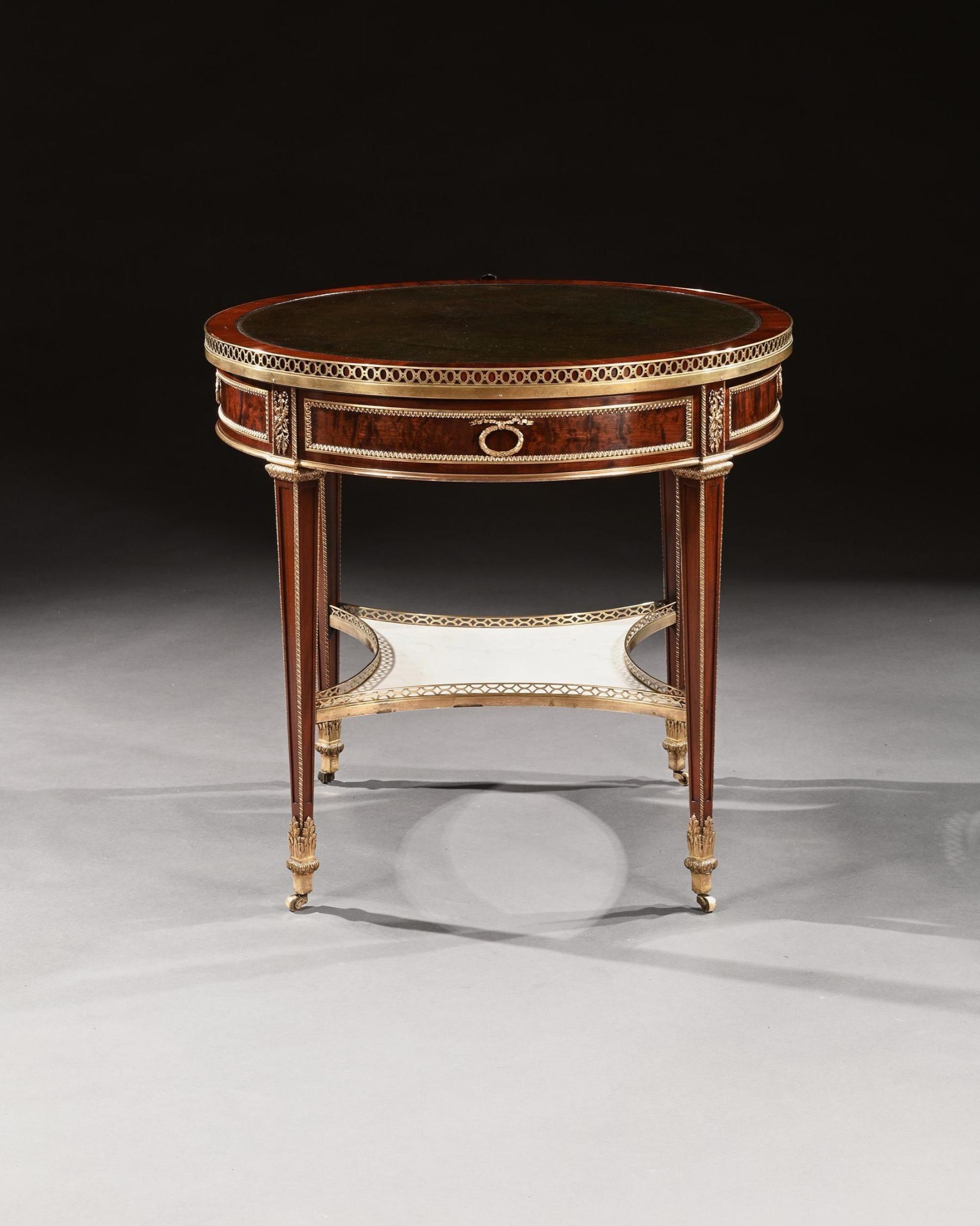 19th Century Exceptional G. Durand 19th C. Mahogany & Gilt Bronze Gueridon Bouillotte Table