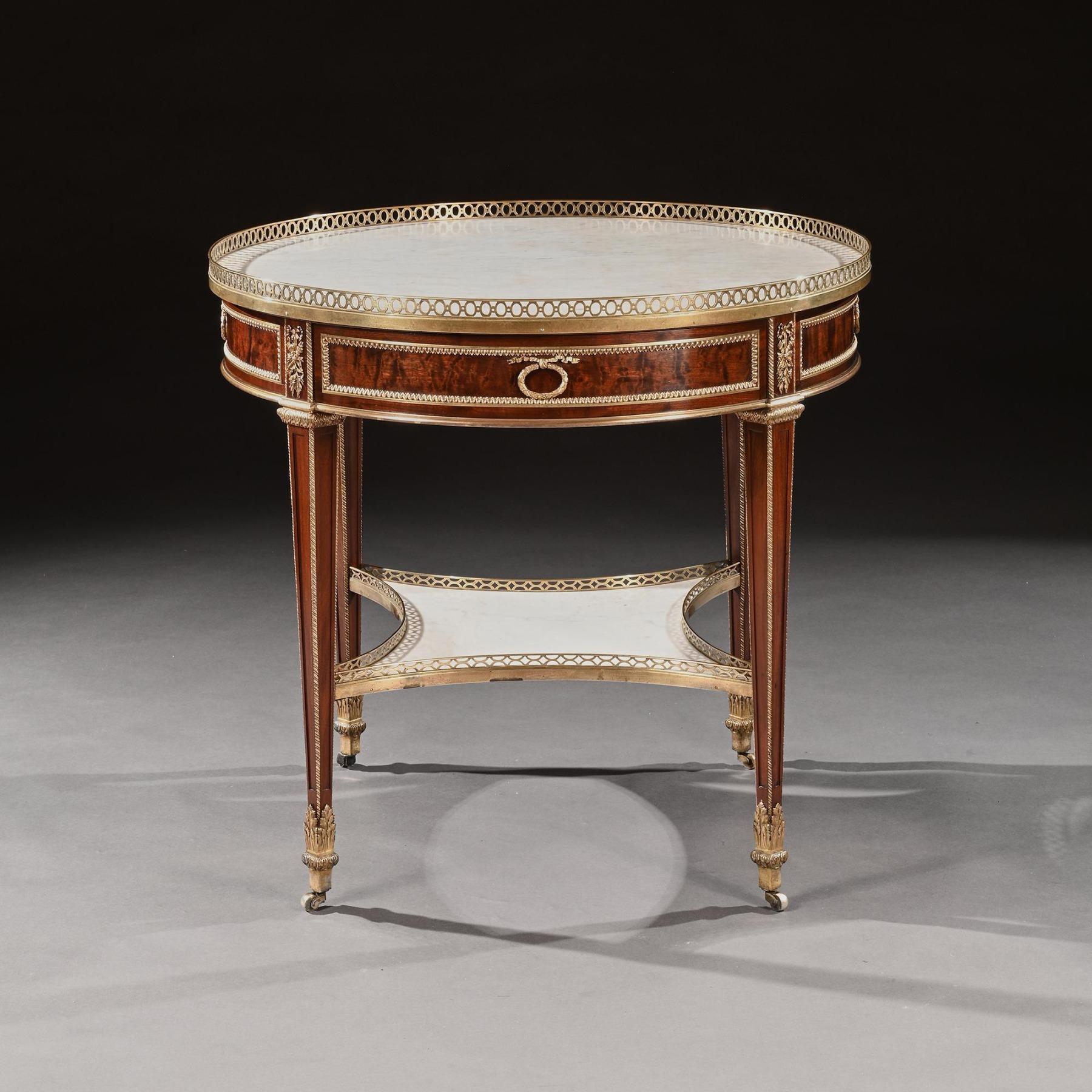 Exceptional G. Durand 19th C. Mahogany & Gilt Bronze Gueridon Bouillotte Table 1